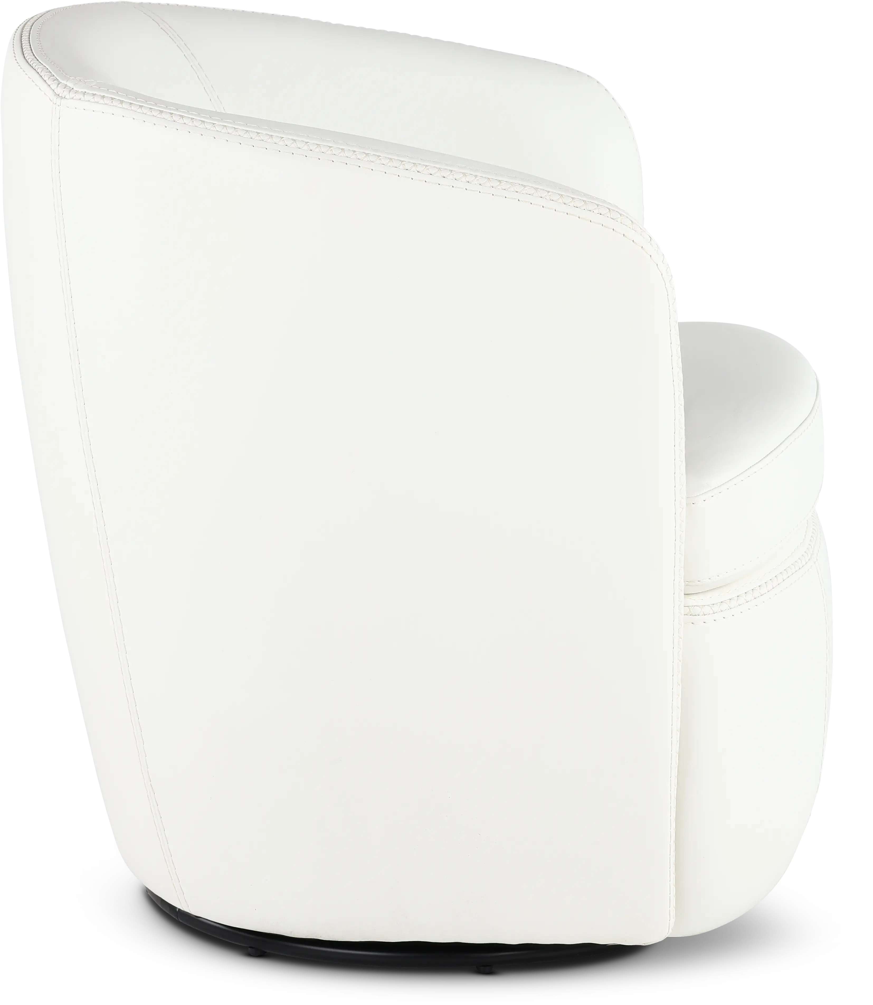 Barolo White Leather Swivel Club Chair-6