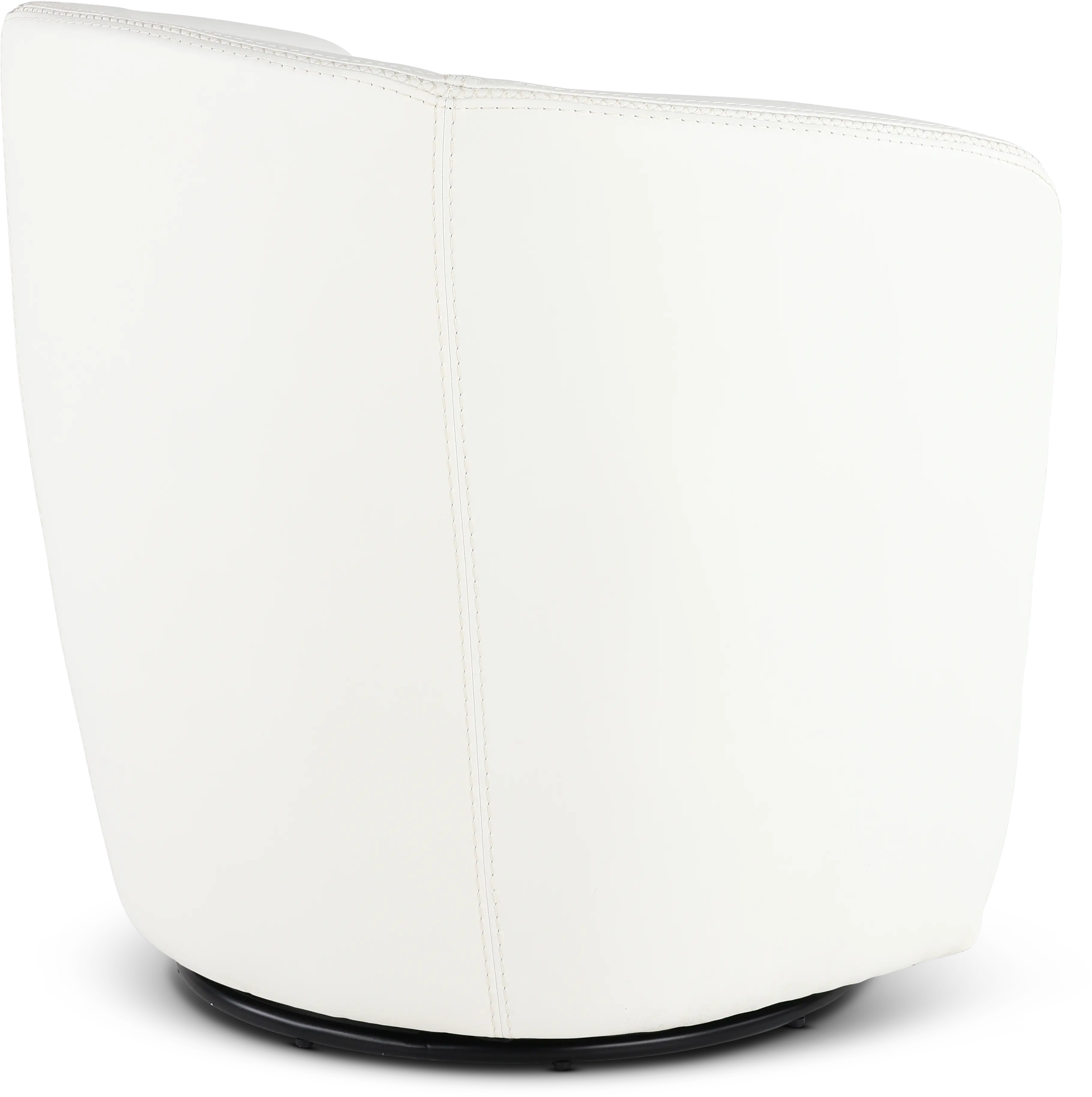 Barolo White Leather Swivel Club Chair-7