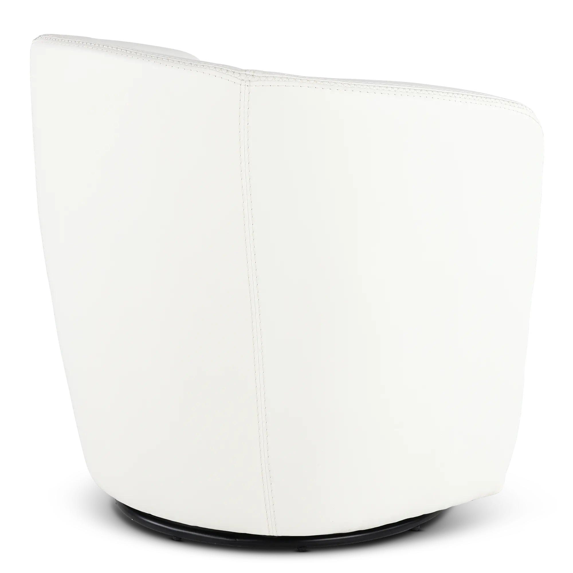 Barolo White Leather Swivel Club Chair | RC Willey, image size:2000x2001