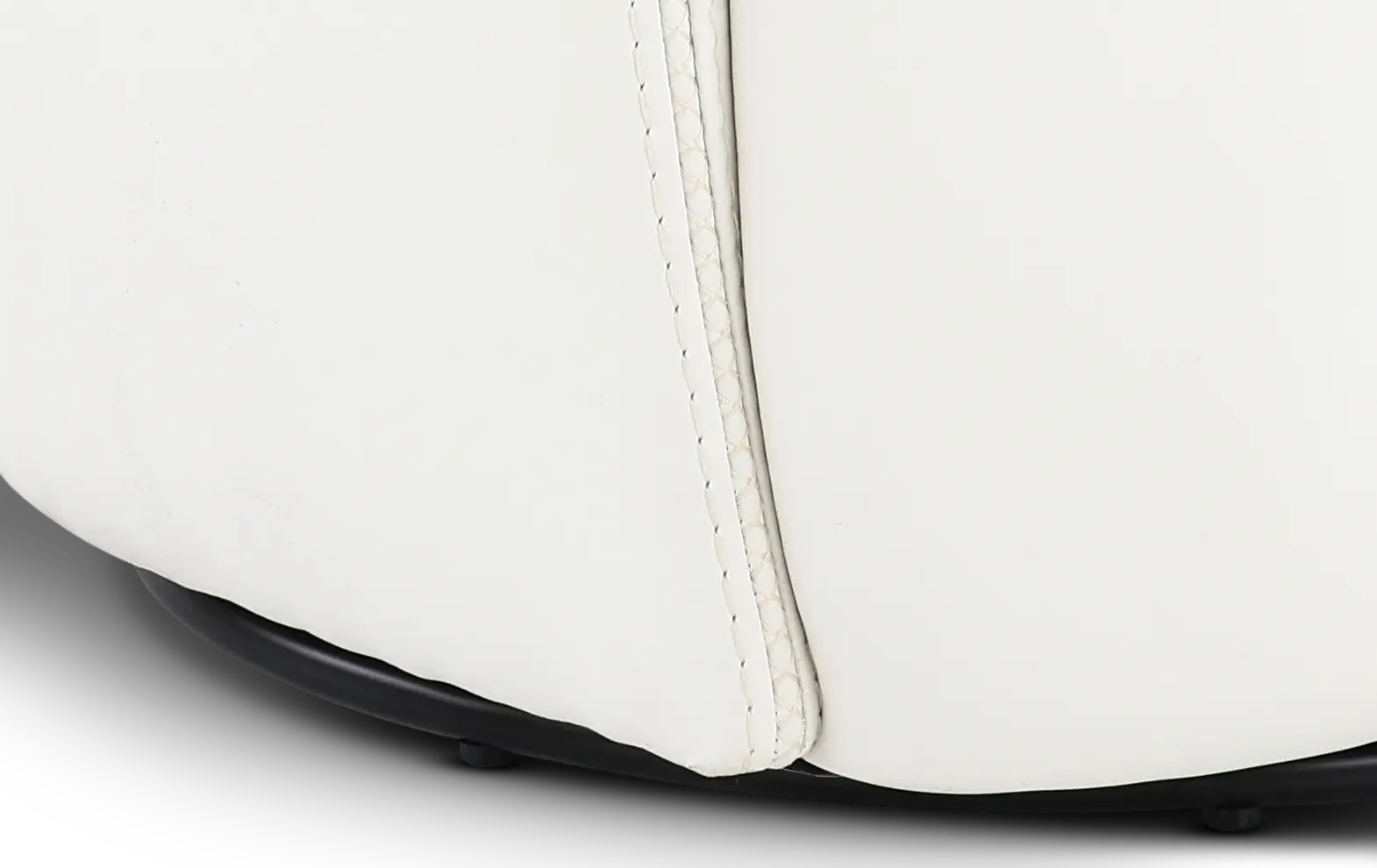 Barolo White Leather Swivel Club Chair-8