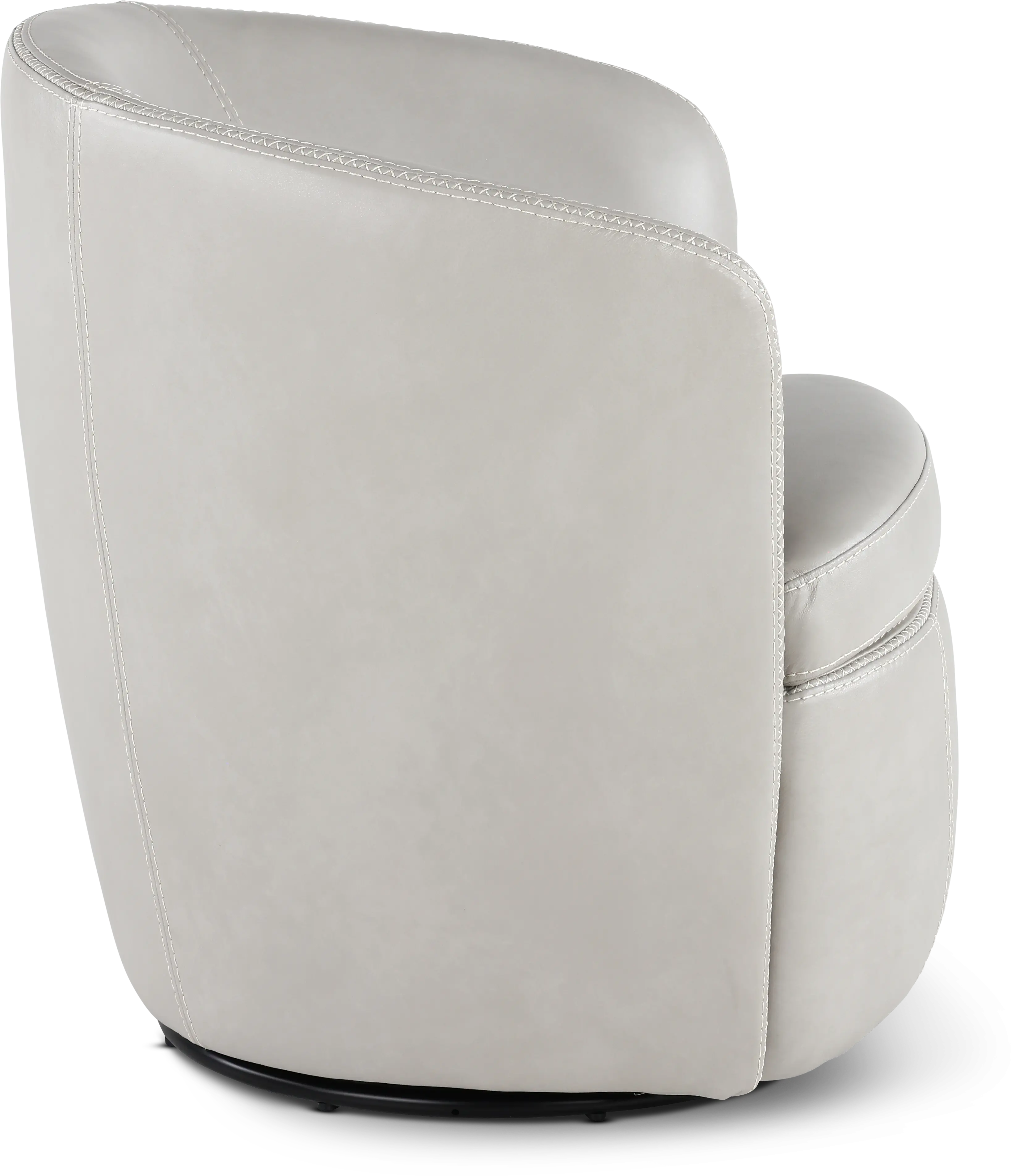 Barolo Light Gray Leather Swivel Club Chair-6