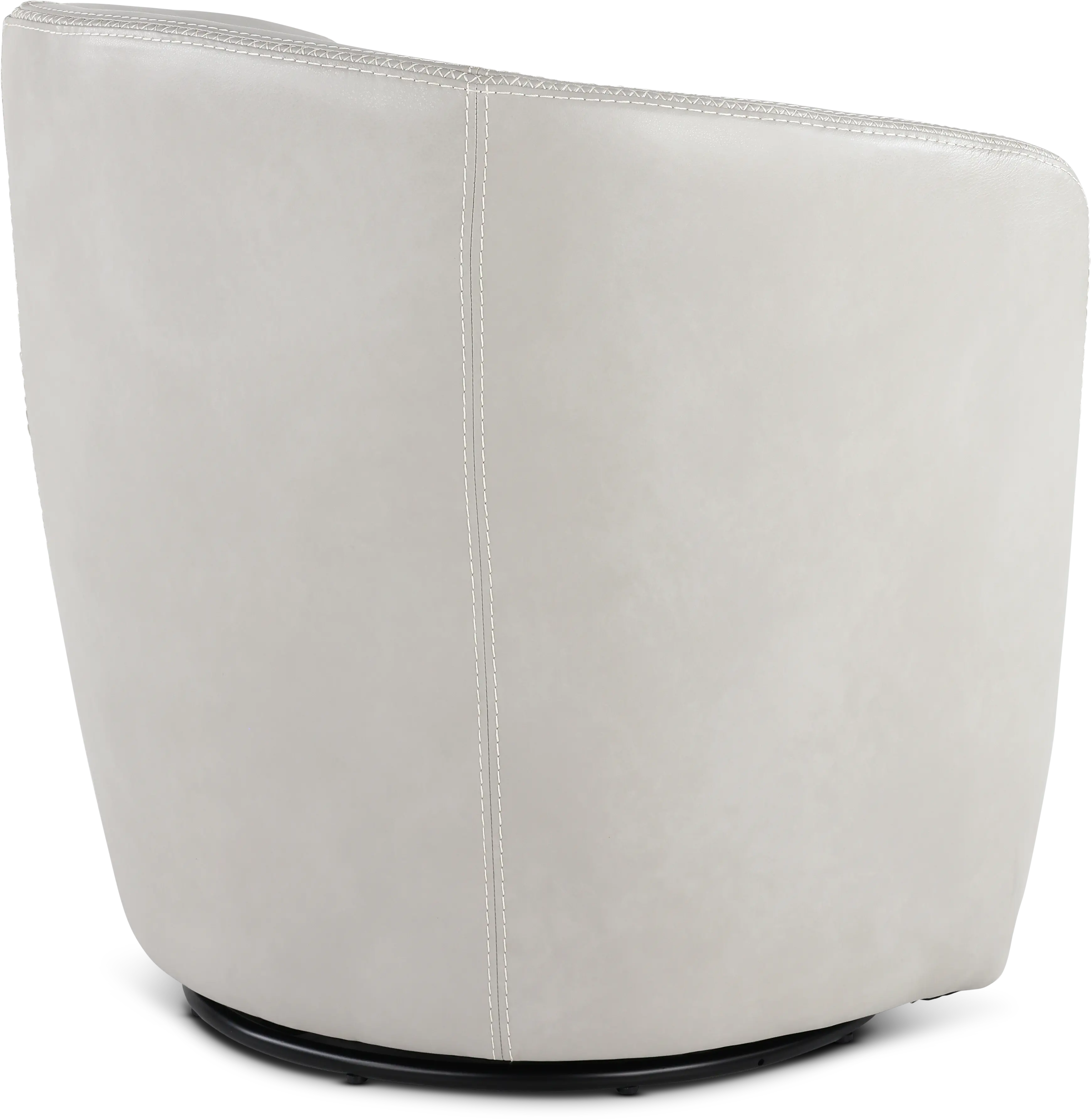 Barolo Light Gray Leather Swivel Club Chair-7