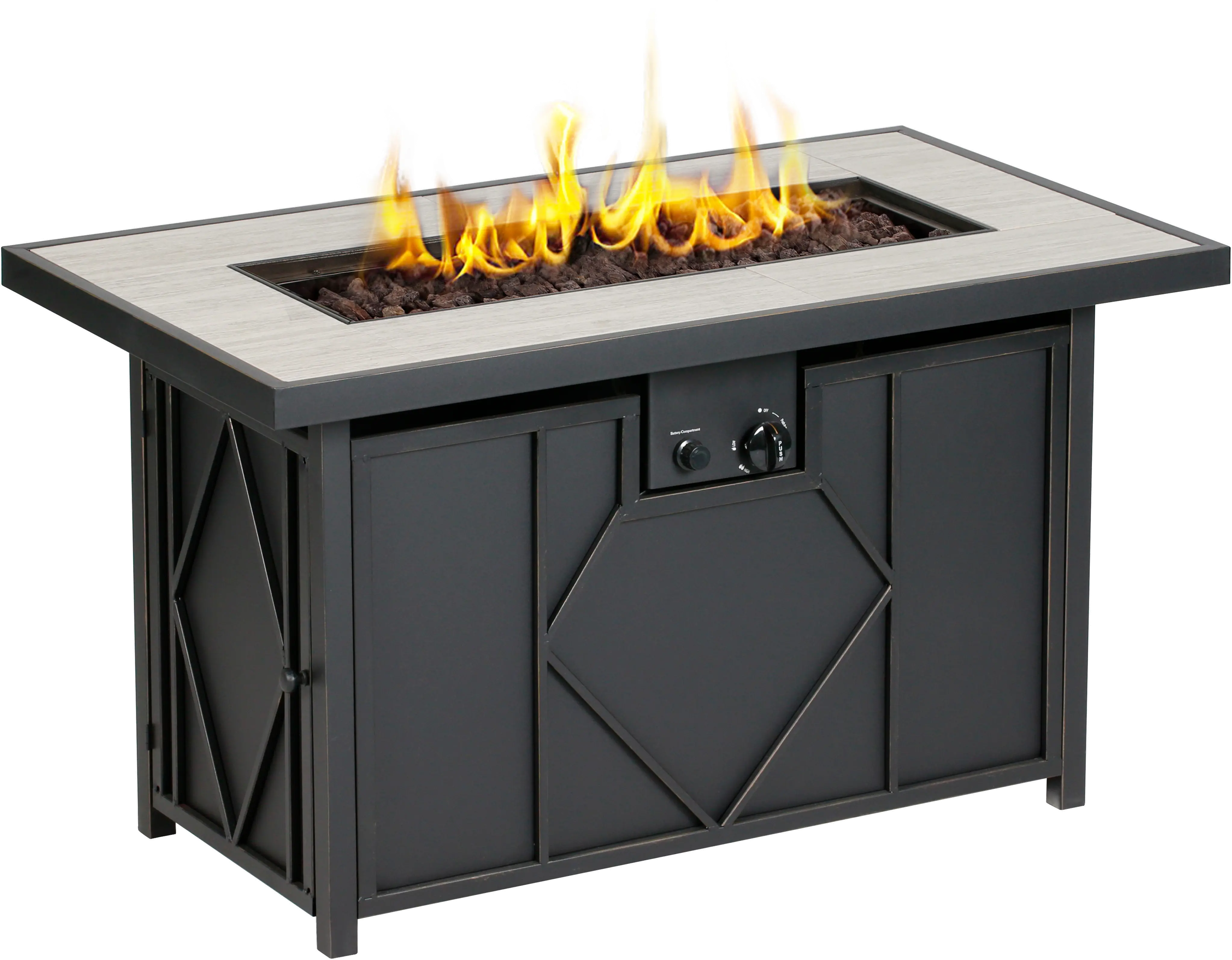 42  Rectangular Table Gas Fire Pit-1