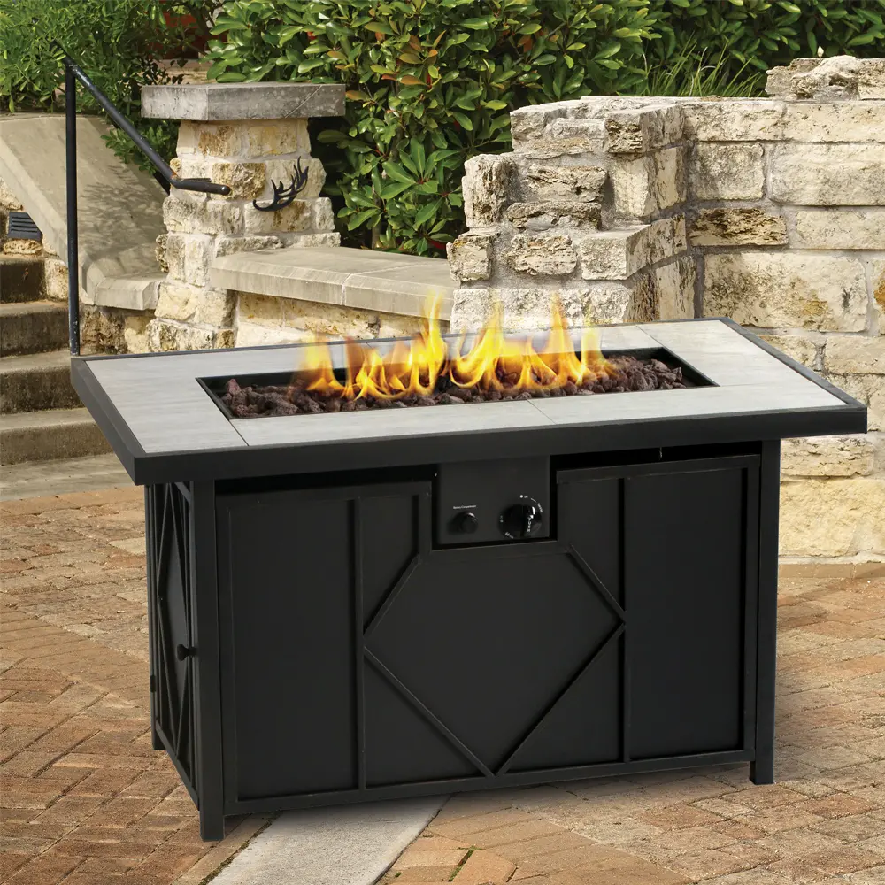 42  Rectangular Table Gas Fire Pit-2