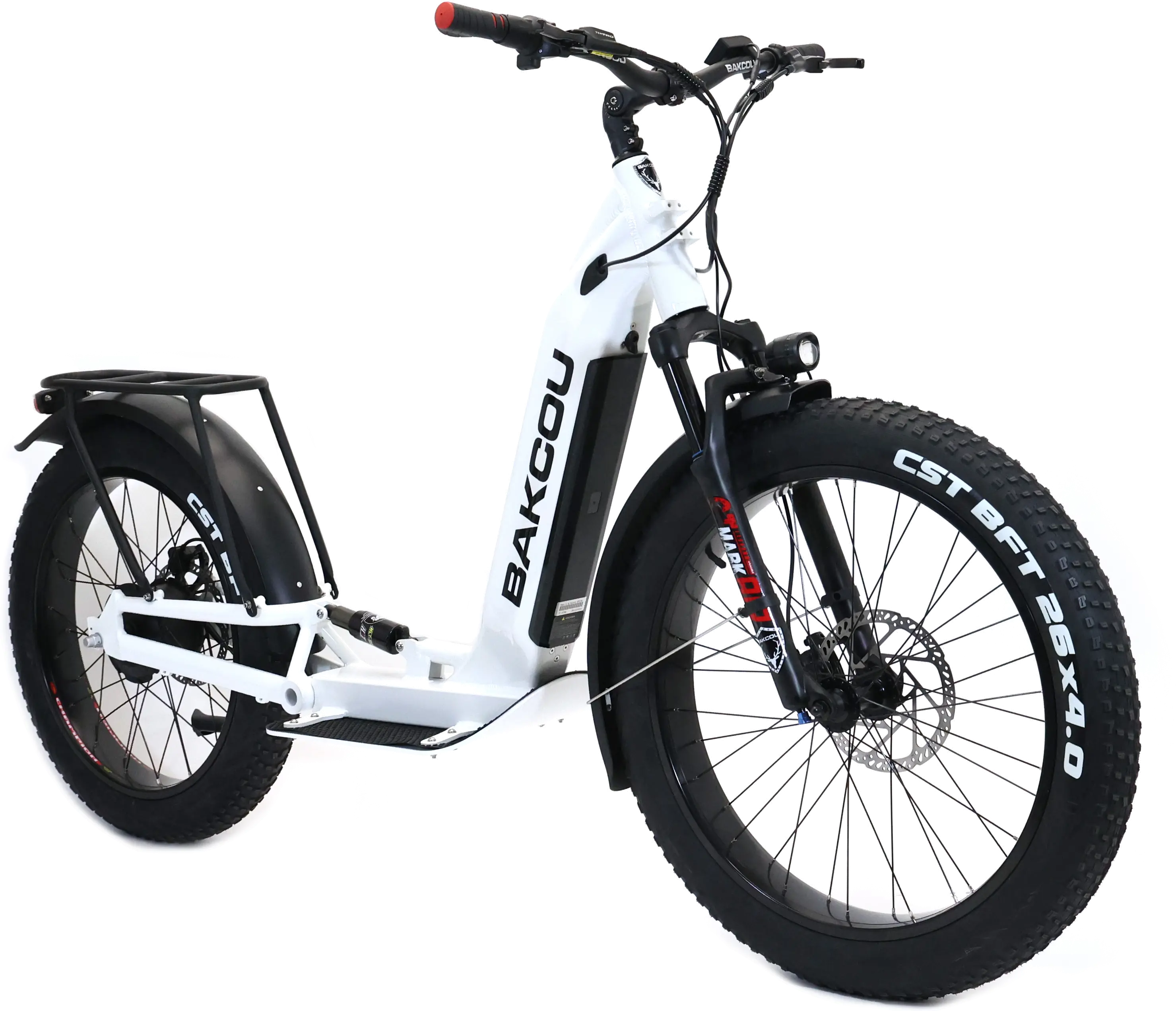 Bakcou Grizzly Electric Scooter - Gloss White-2