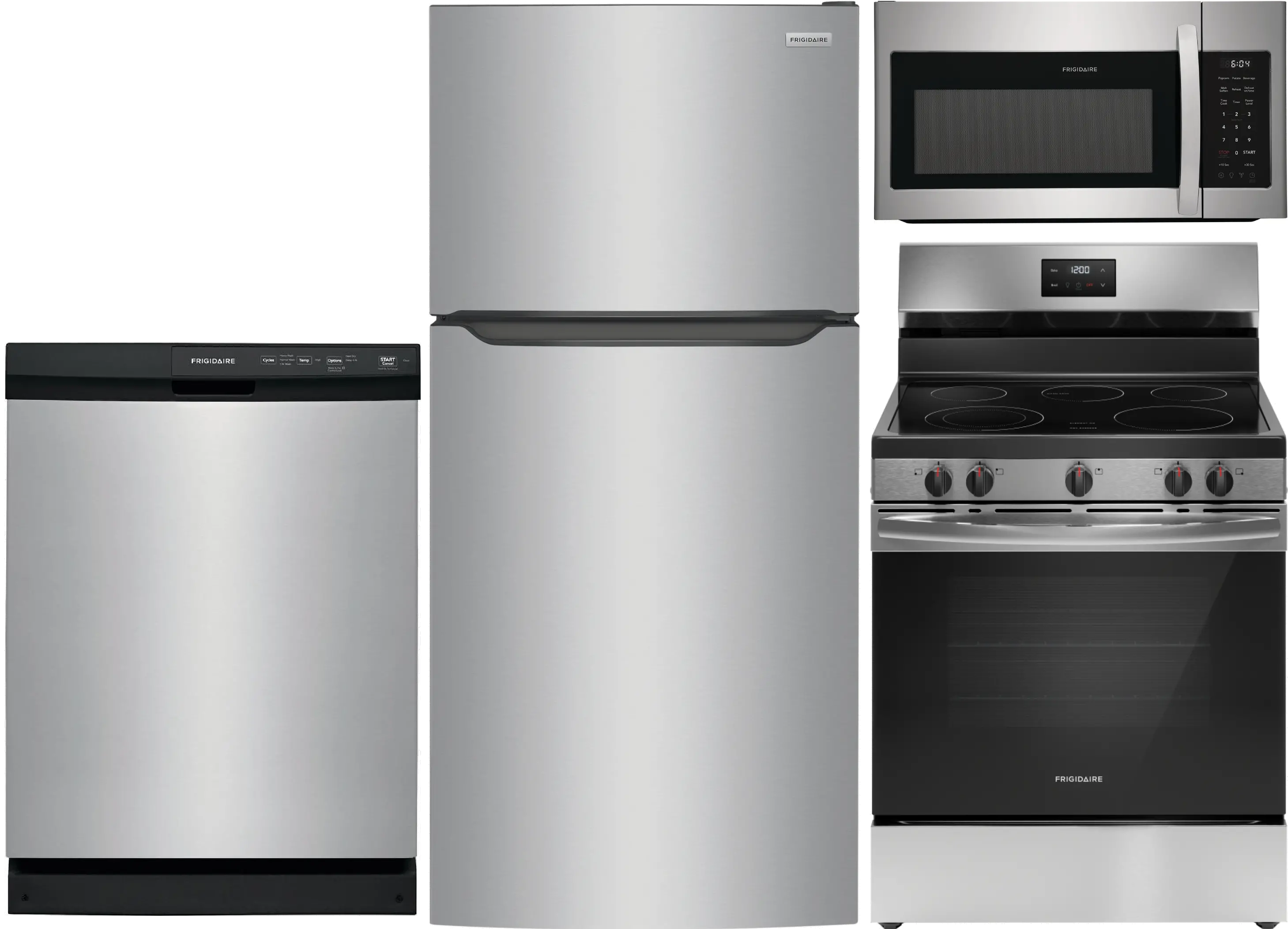 FRG-S/S-1835-ELEPKG Frigidaire 4 Piece Electric Kitchen Appliance Package - Stainless Steel-1