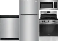 FRG-S/S-1835-ELEPKG Frigidaire 4 Piece Electric Kitchen Appliance Package - Stainless Steel
