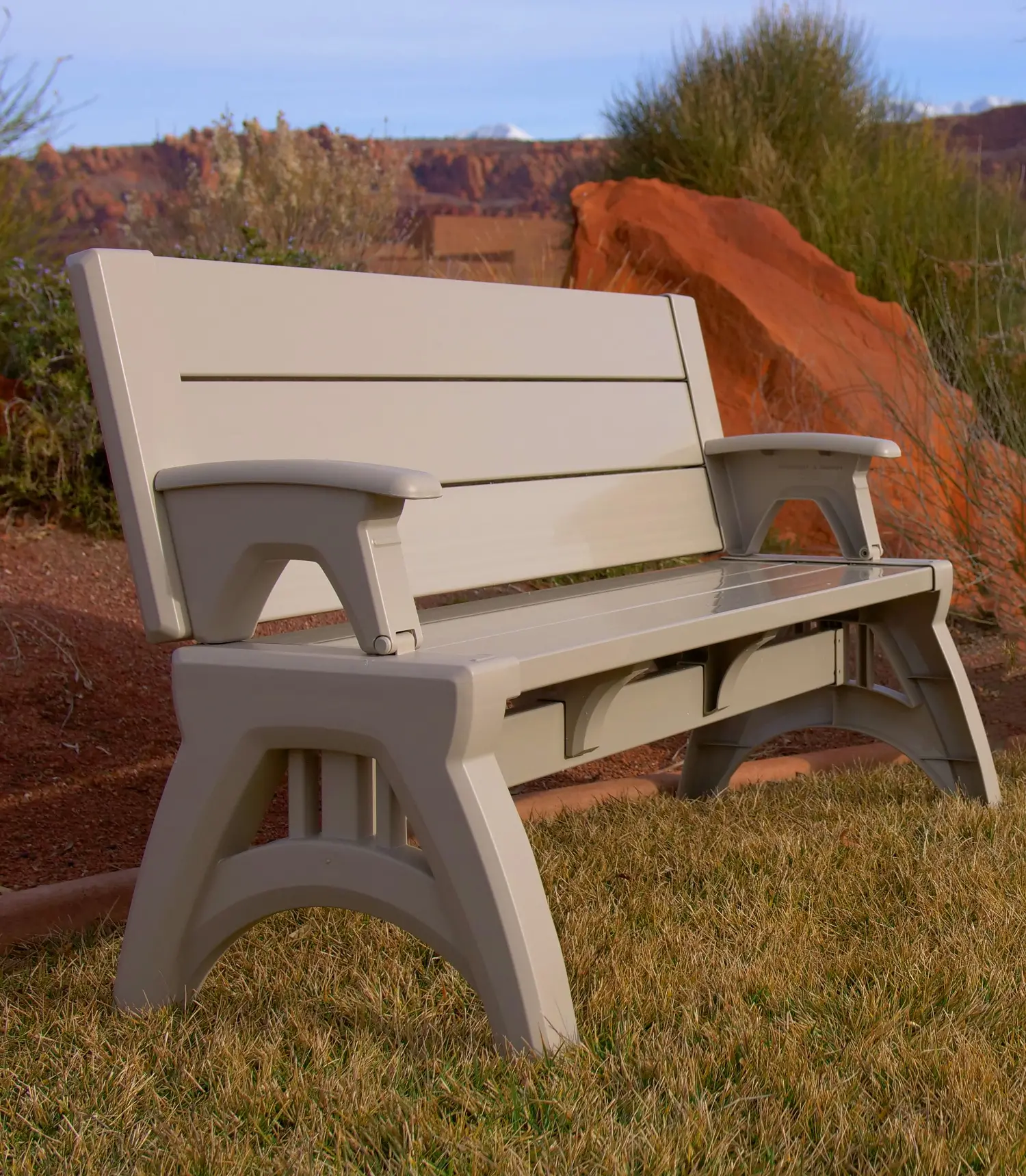 Gen II Indoor-Outdoor Adobe Convertible Bench-1