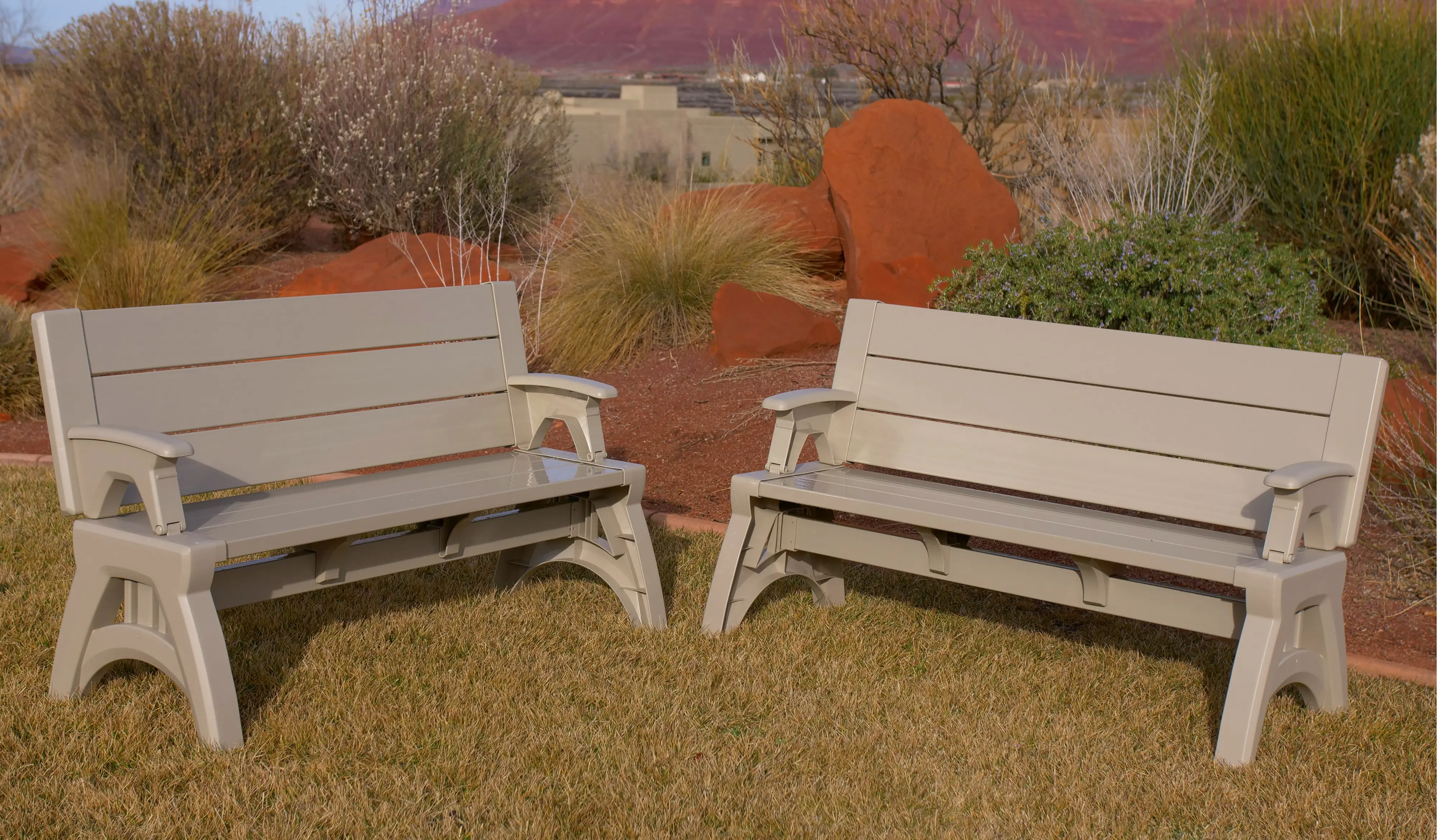 Gen II Indoor-Outdoor Adobe Convertible Bench-2