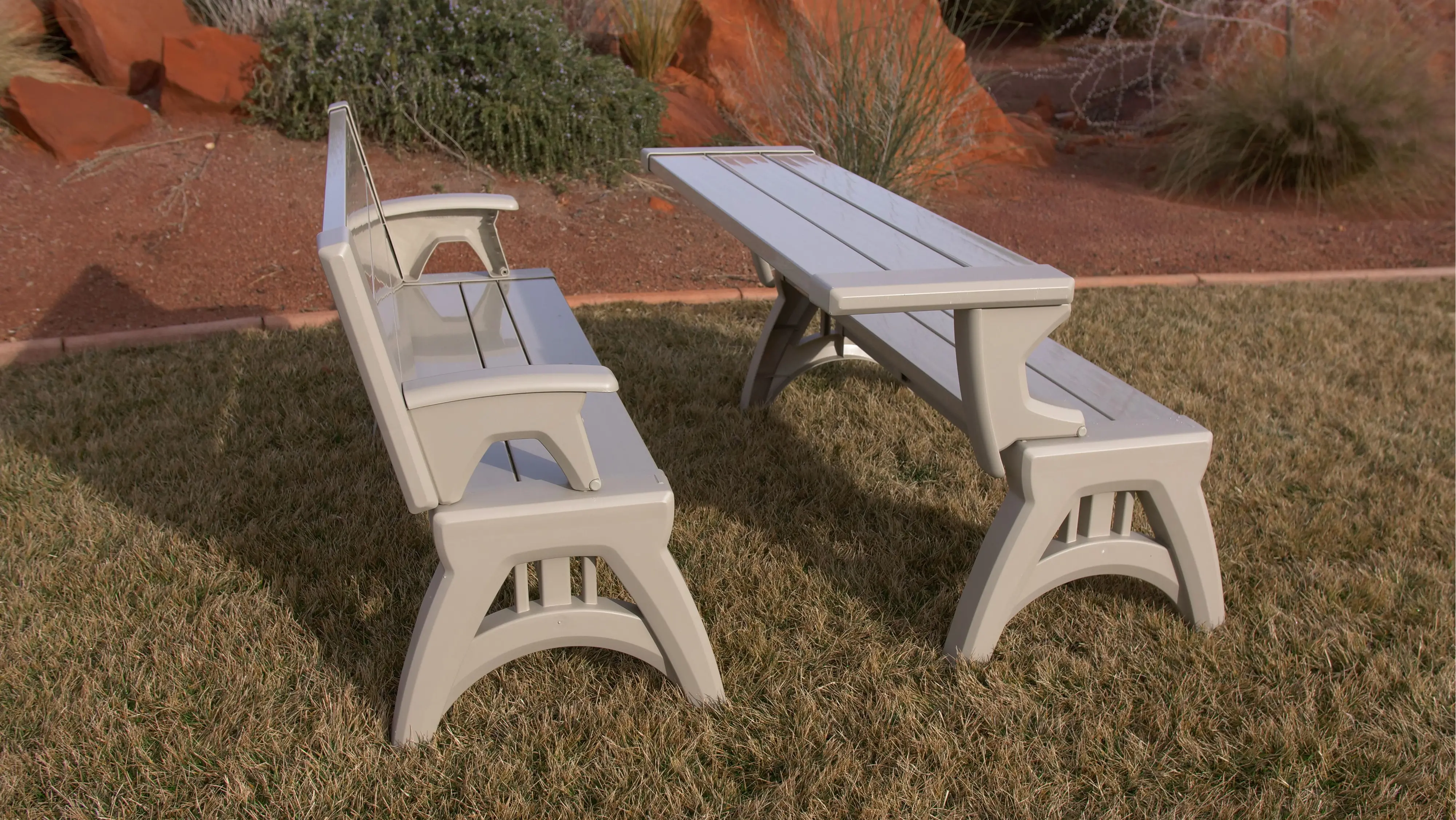 Gen II Indoor-Outdoor Adobe Convertible Bench-3