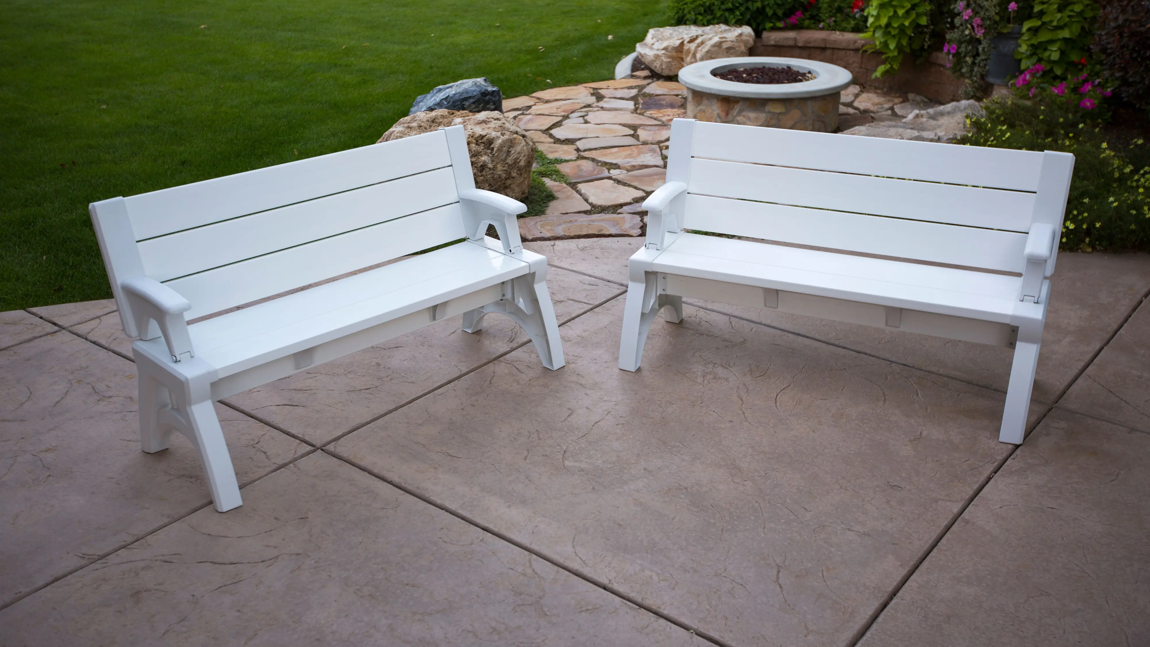 Gen II Indoor-Outdoor White Convertible Bench-2