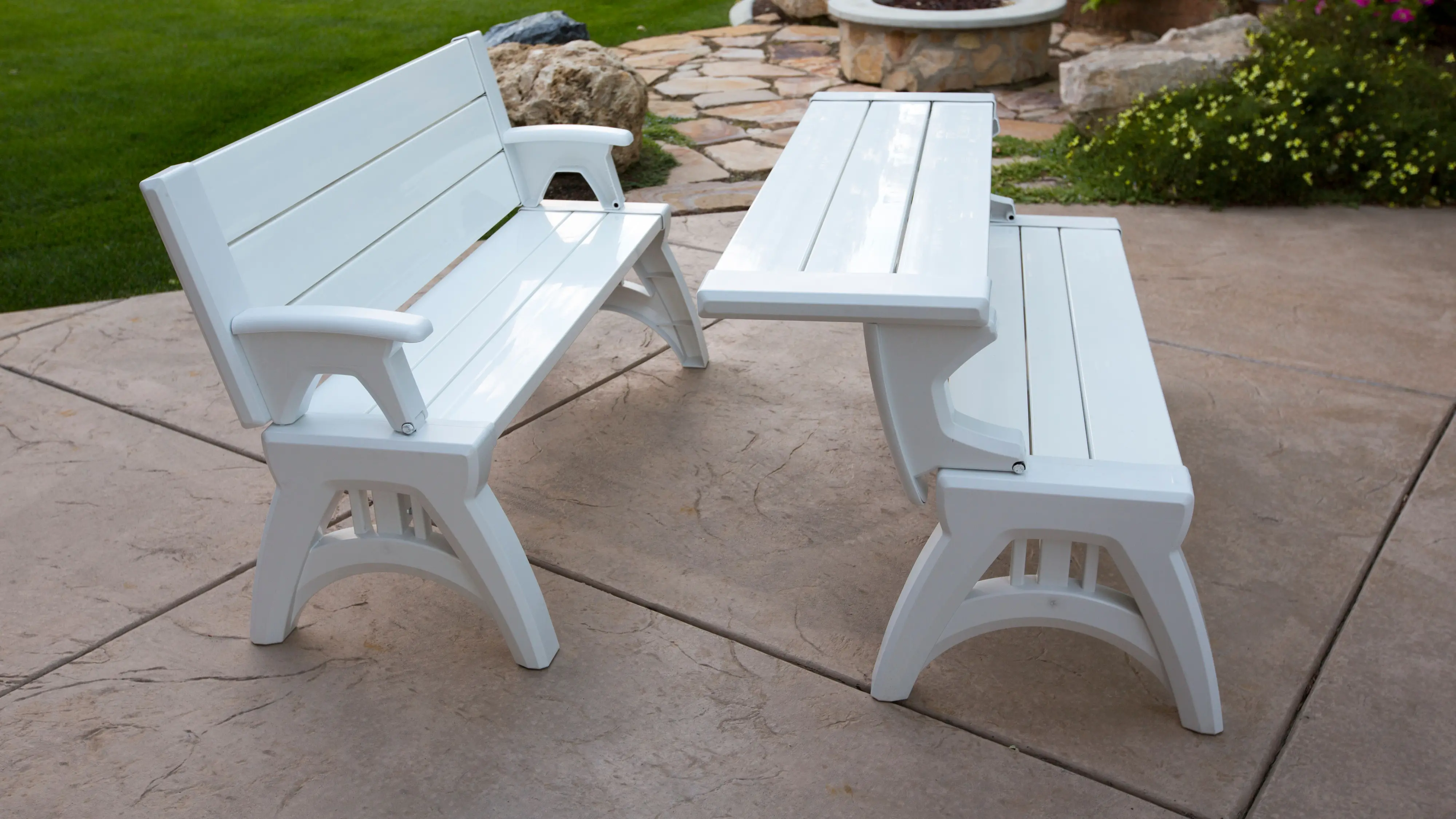 Gen II Indoor-Outdoor White Convertible Bench-3