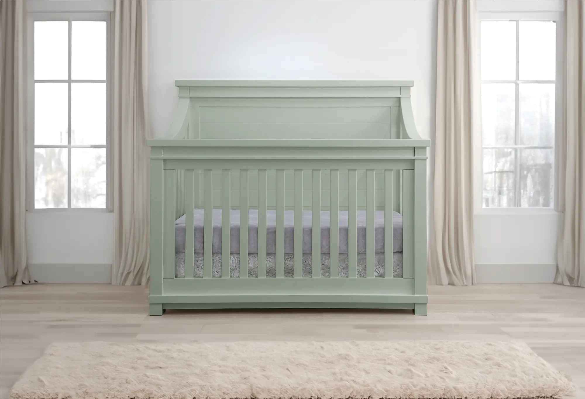 Rowan Sage Green Convertible Crib-2