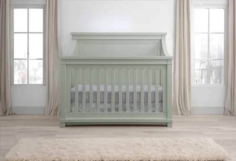sage green crib and dresser set Sage Green Baby Bedding Set - Princess Swan & Cloud main image 0
