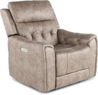 Anniston Fog Beige Lay Flat Power Recliner