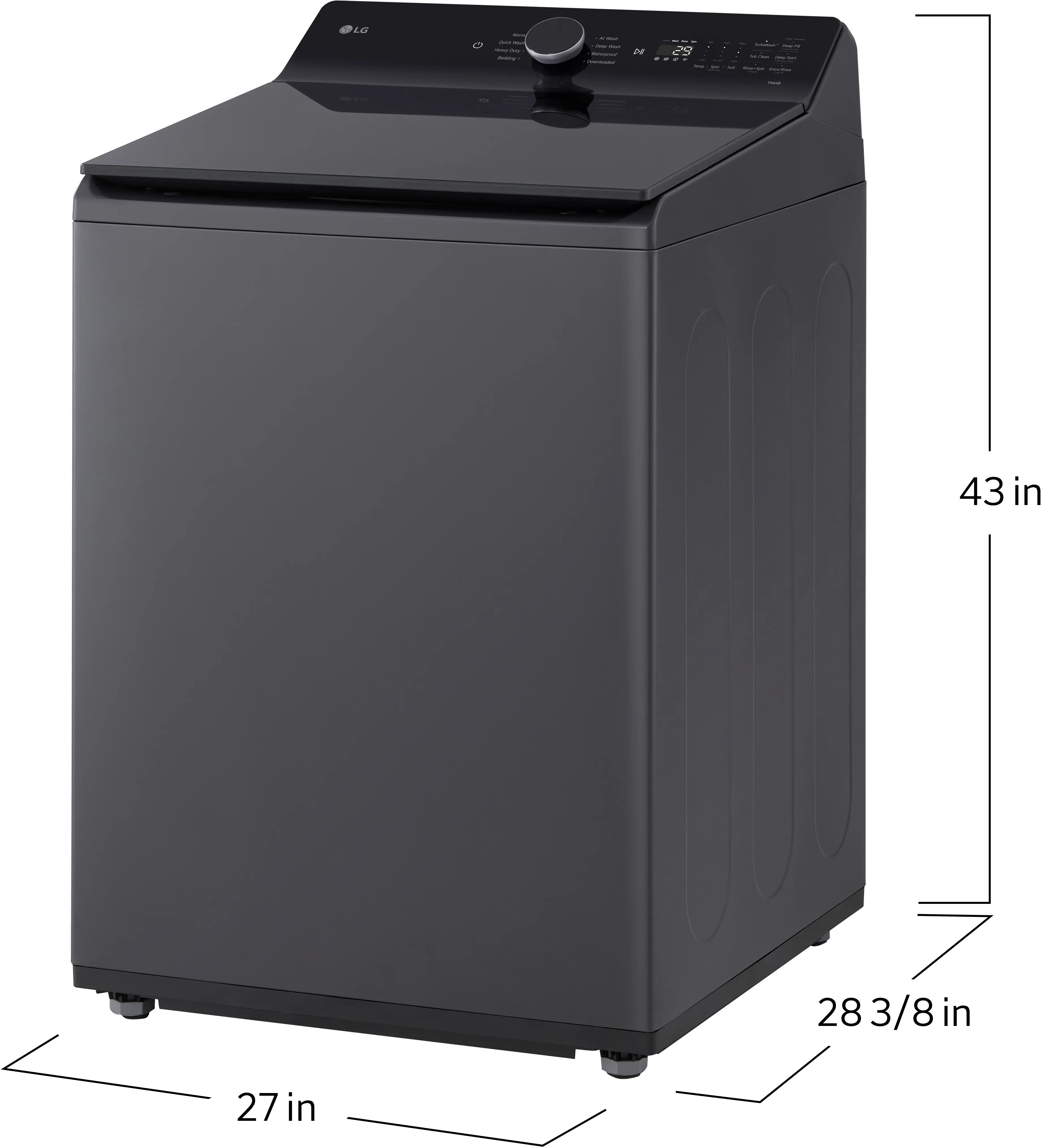 WT8400CB LG 5.5 Cu Ft Top Load Washer - Matte Black-3