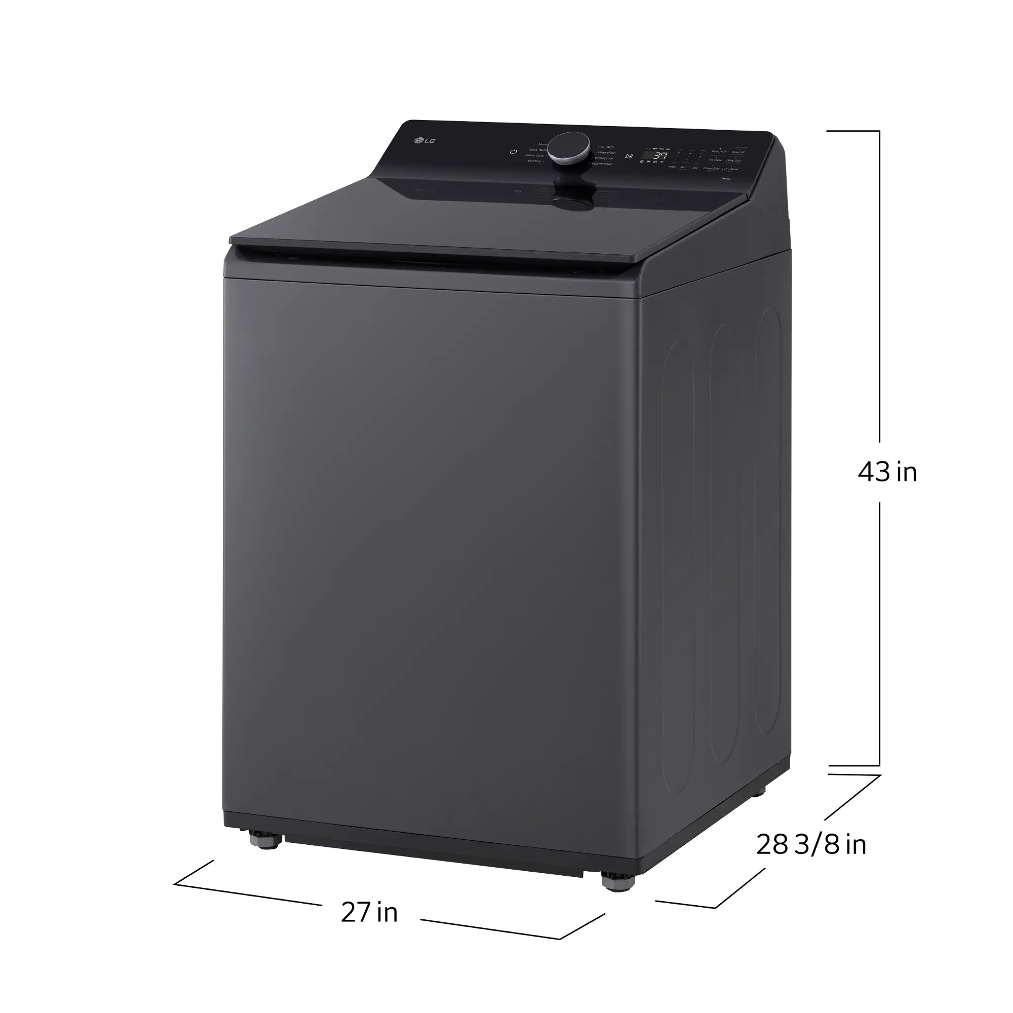 LG 5.3 Cu Ft Top Load Washer - Matte Black | RC Willey