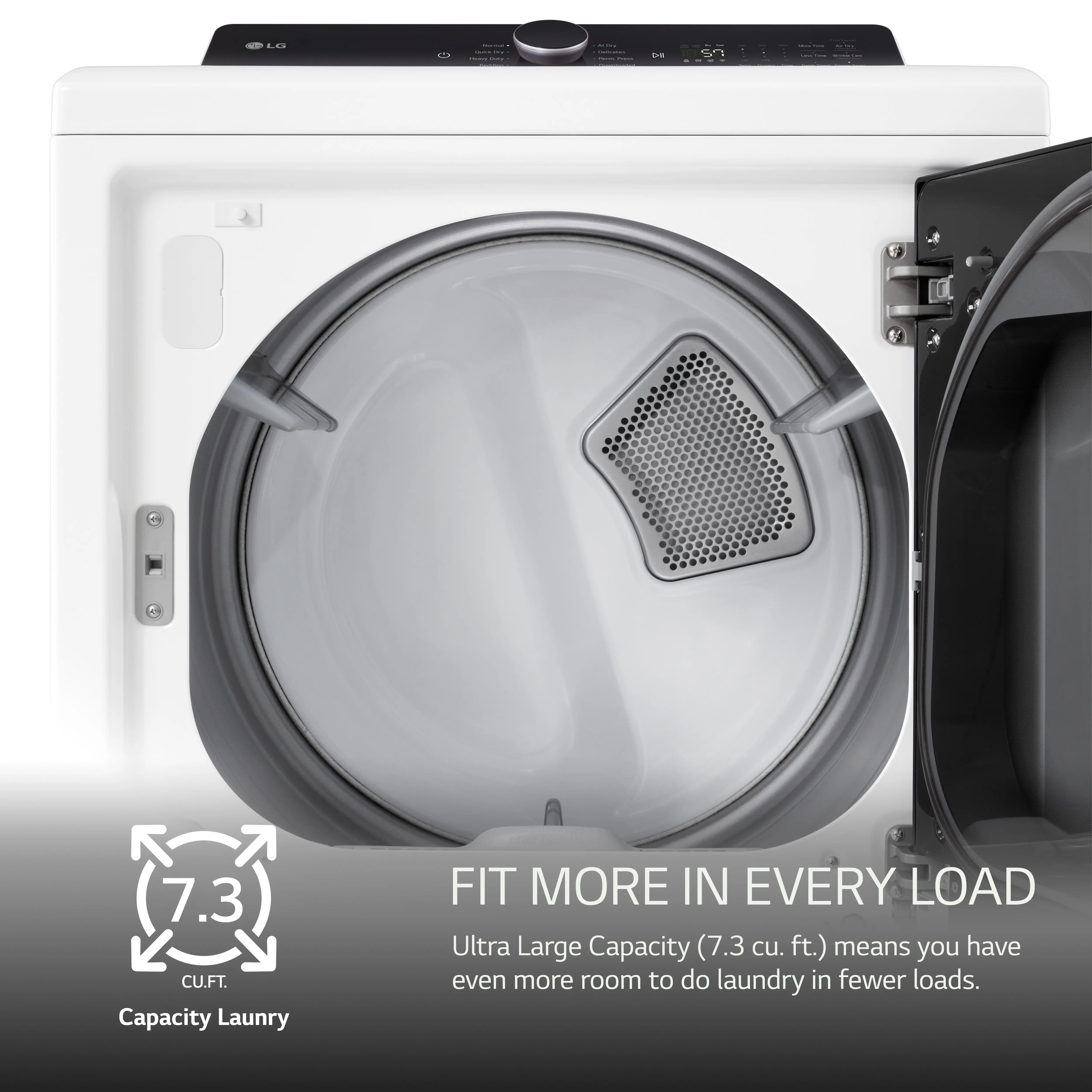 DLE8400WE LG 7.3 Cu Ft Electric Dryer - White-9