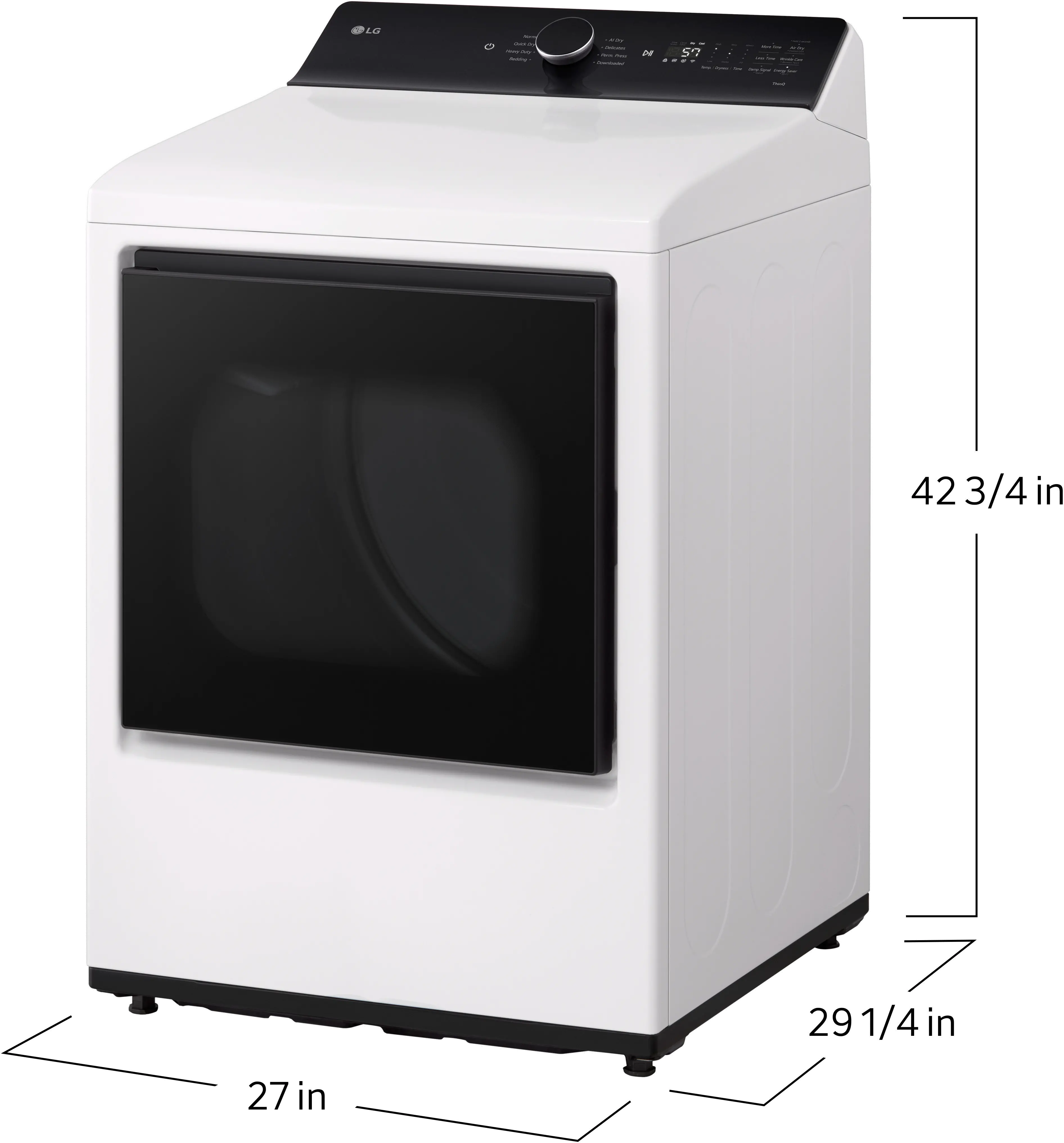 DLG8401WE LG 7.3 Cu Ft Gas Dryer - White-3