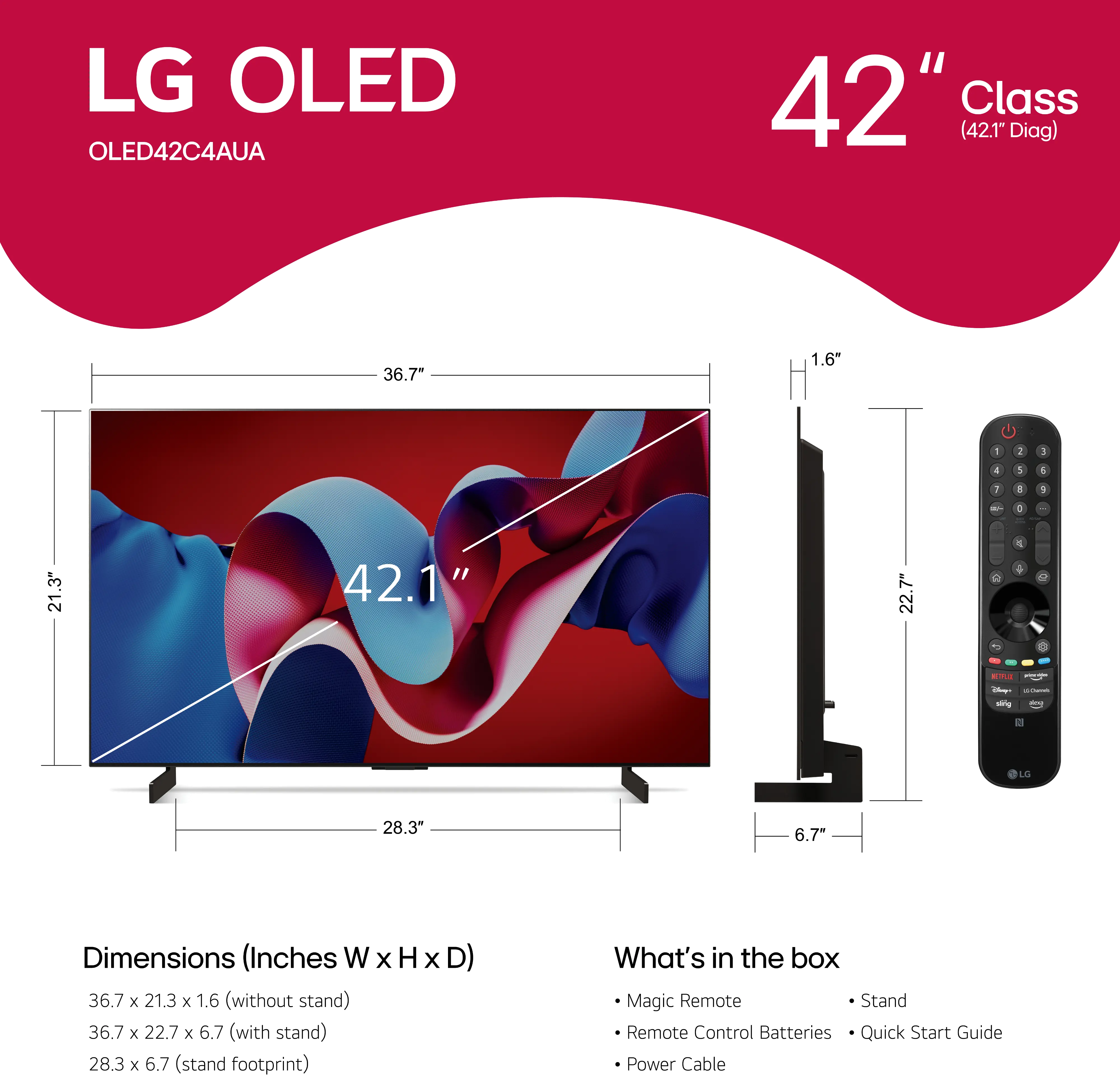 OLED42C4PUA.AUS LG 42  C4 OLED evo 4K HDR Smart TV-3