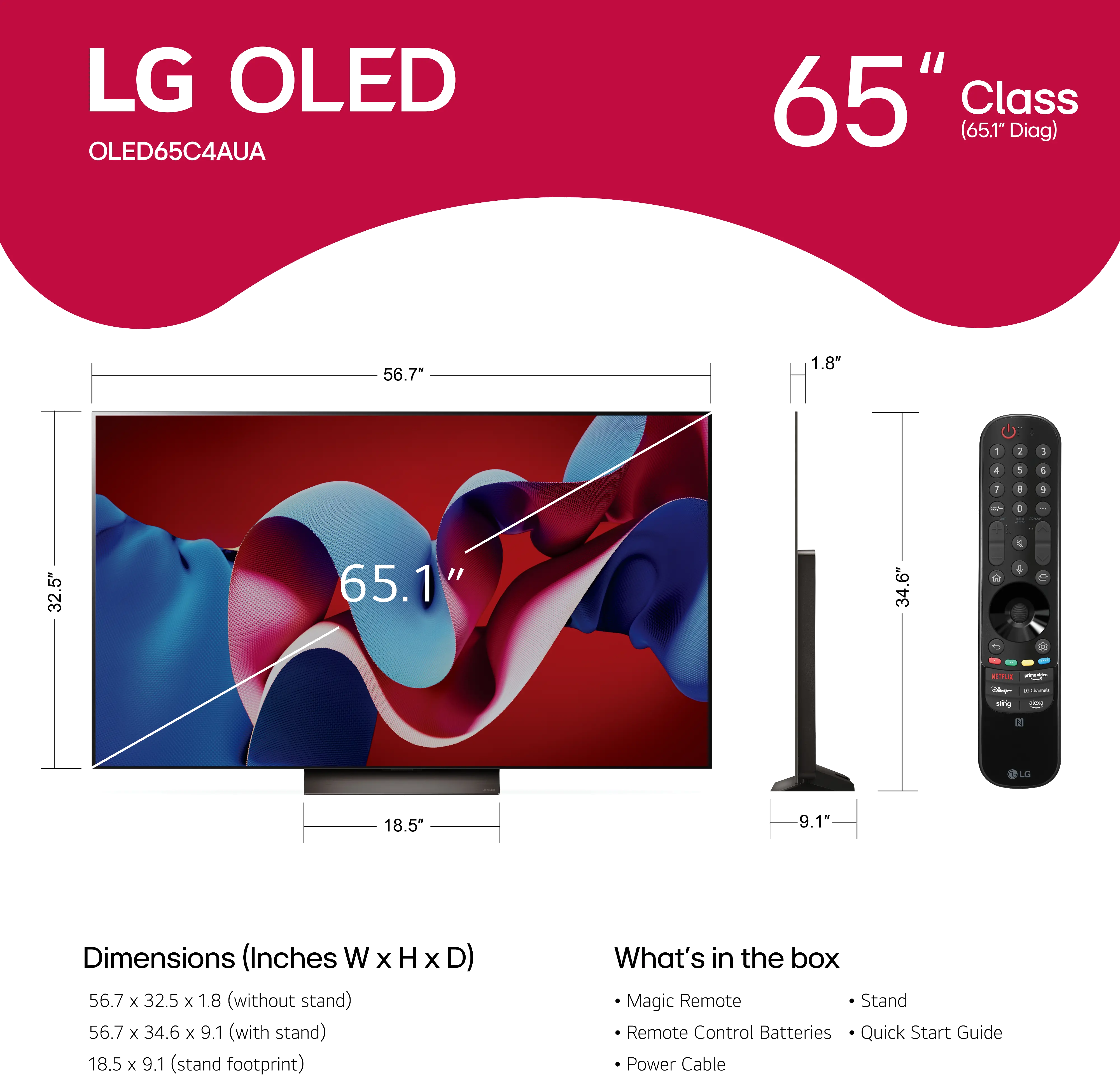 OLED65C4PUA.AUS LG 65  C4 OLED evo 4K HDR Smart TV-3