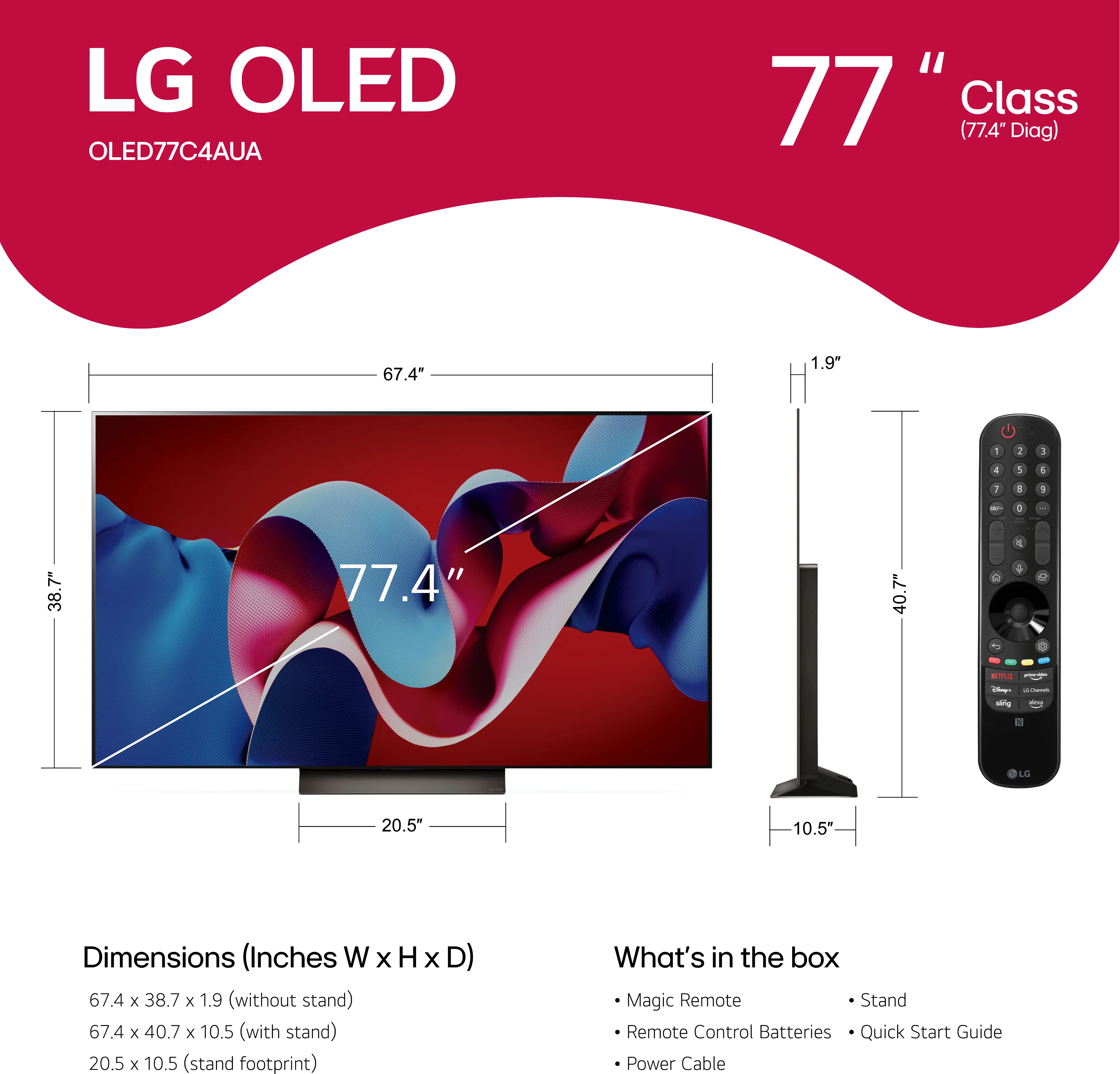 OLED77C4PUA.AUS LG 77  C4 OLED evo 4K HDR Smart TV-3