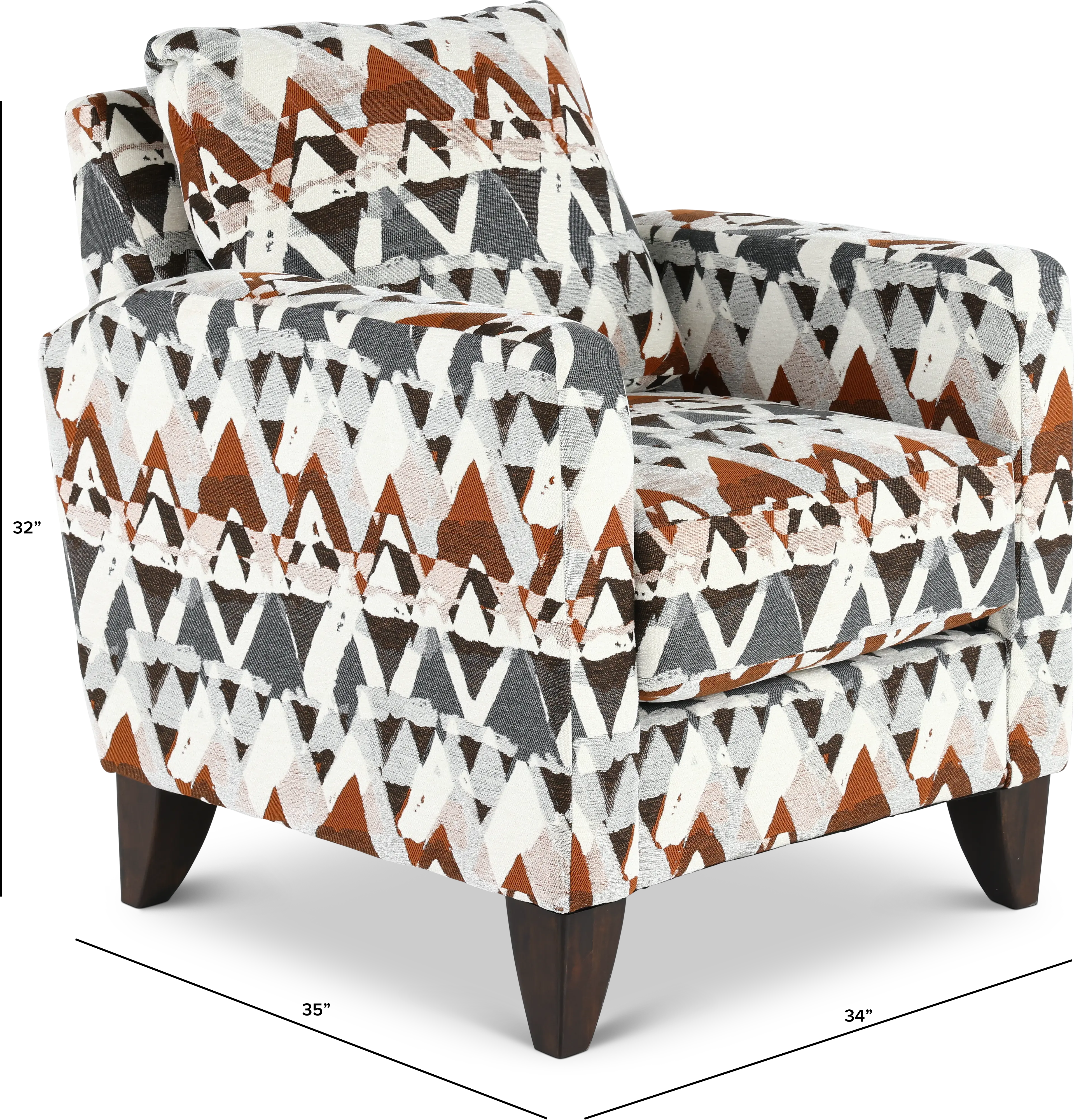 BTLCHA/MTNOAT Bryn Gray, Cream, and Orange Accent Chair-3