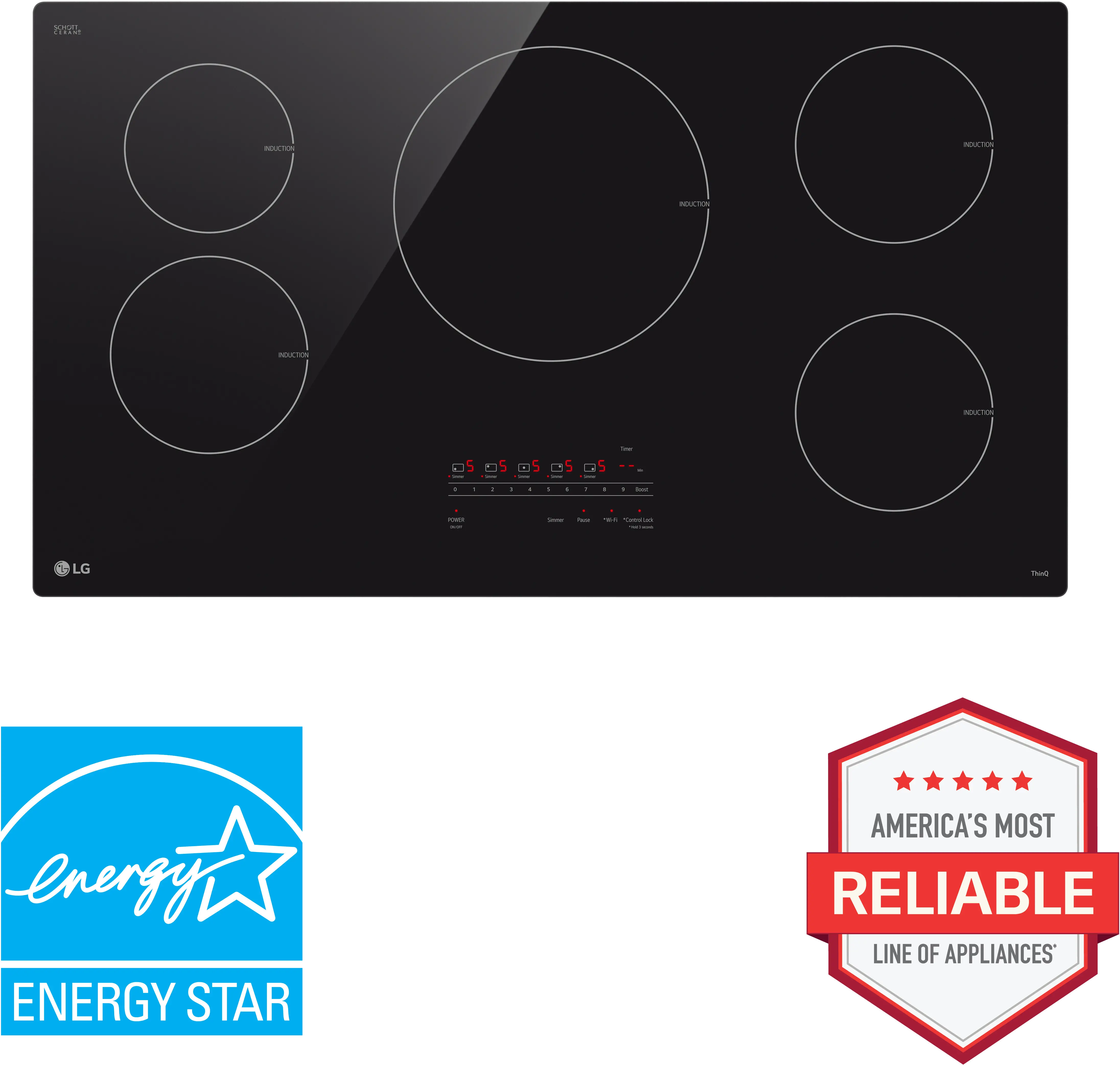 CBIH3613BE LG 36 Inch Induction Cooktop - Black Ceramic-1