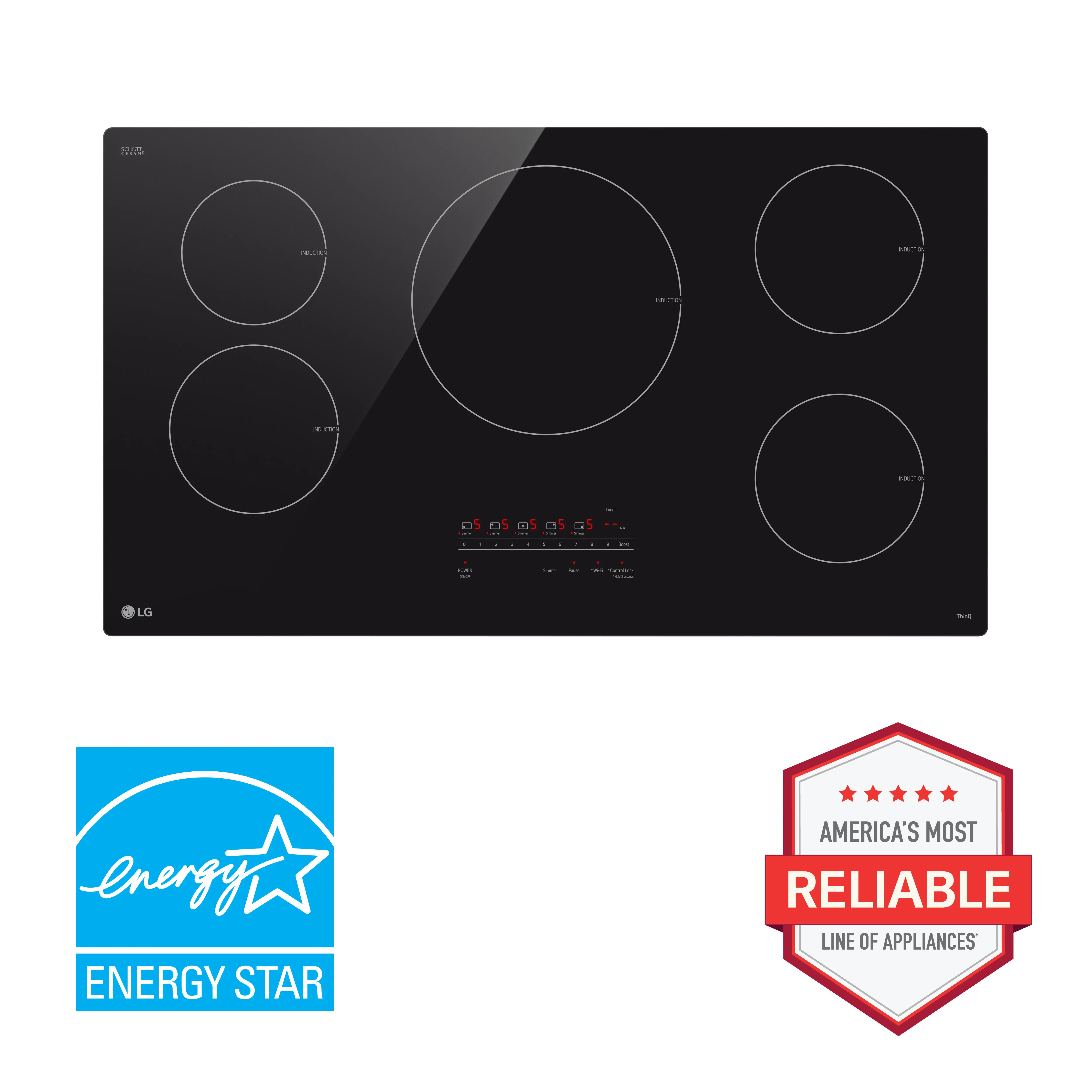 CBIH3613BE LG 36 Inch Induction Cooktop - Black Ceramic-2