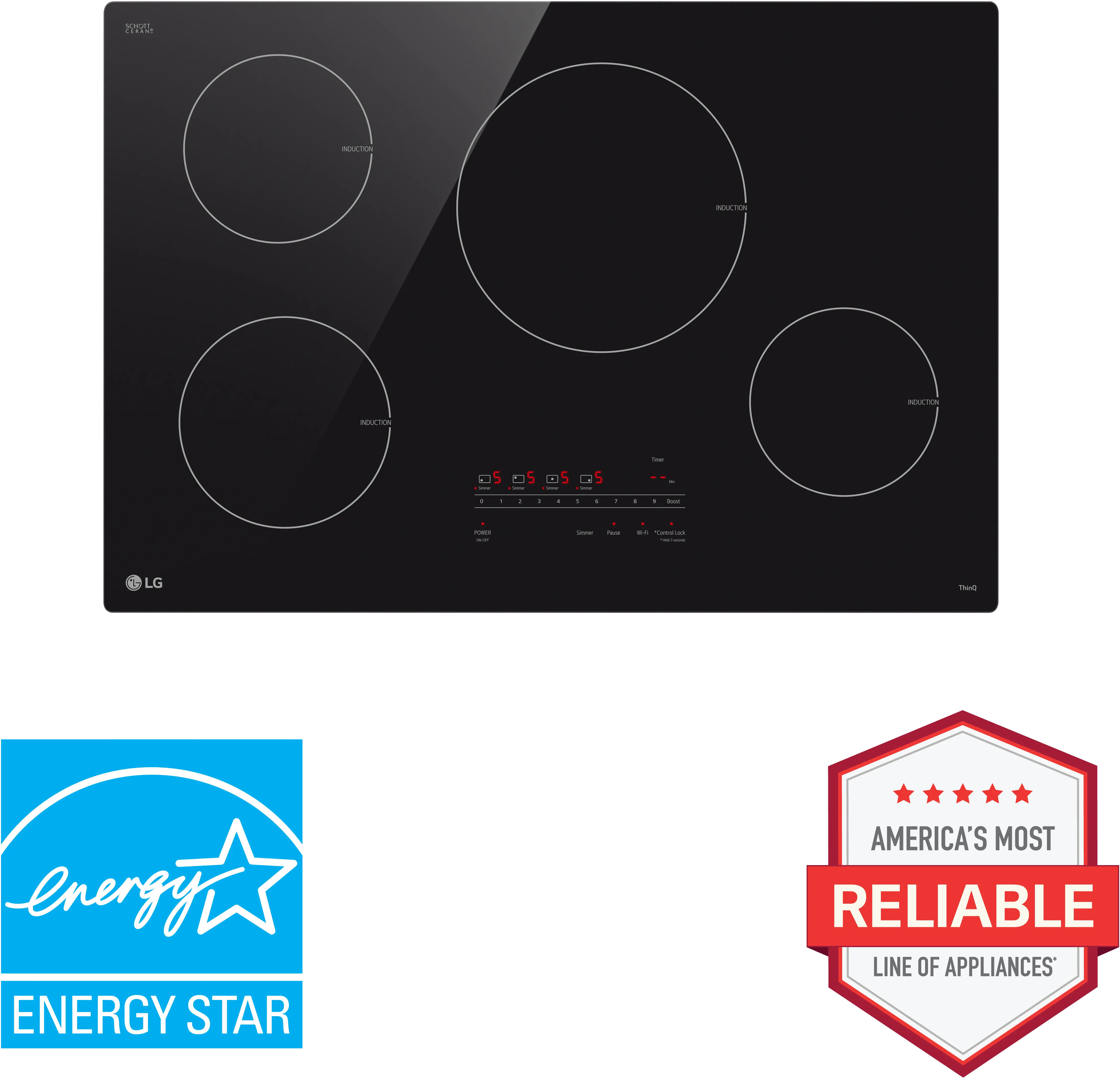 CBIH3013BE LG 30 Inch Induction Cooktop - Black Ceramic-1