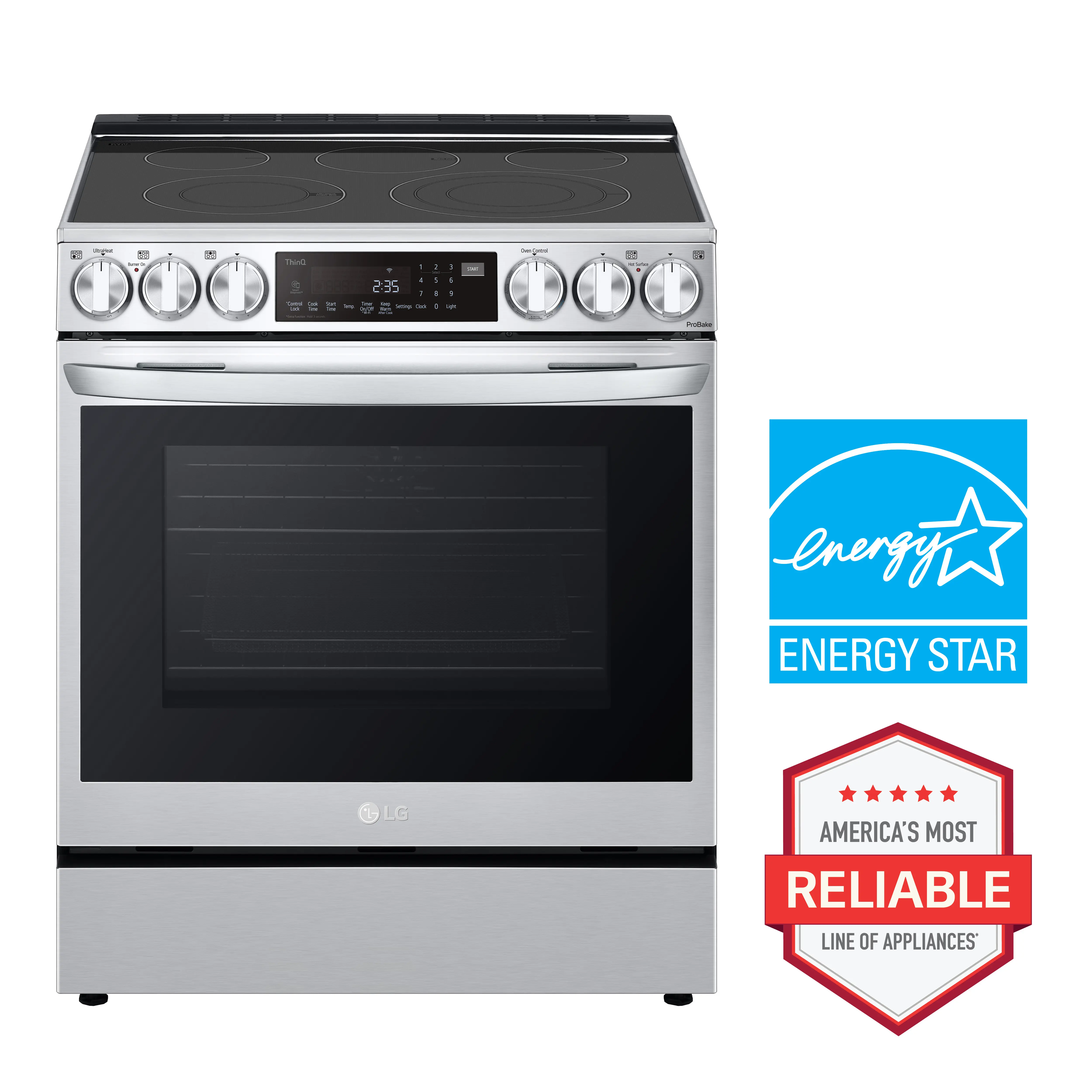 LSEL6335FE LG Electric Slide-In InstaView® Range with Air Fry and ProBake Convection® - Stainless Steel-3