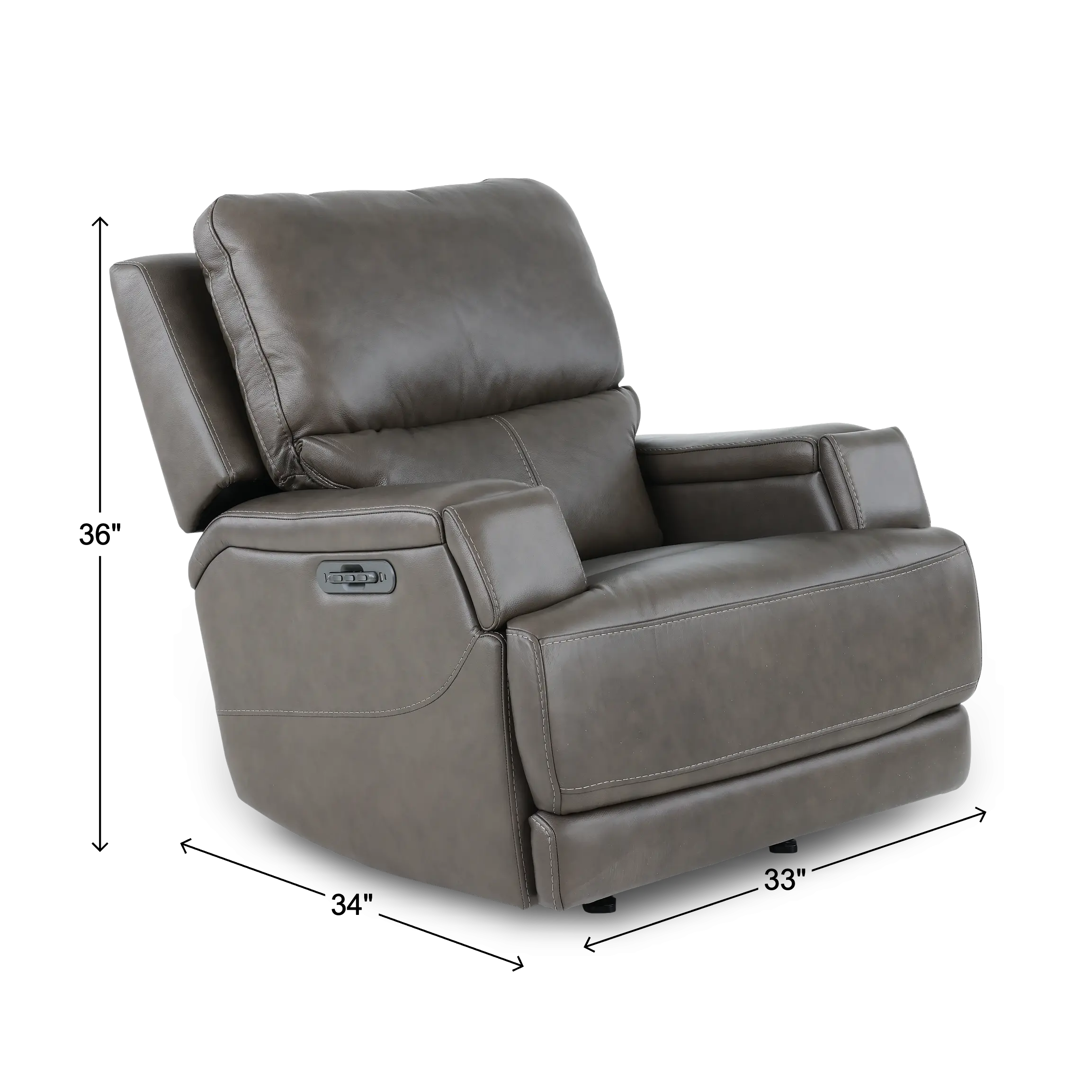 Rushton Lontra Brown Leather Power Rocker Recliner-3