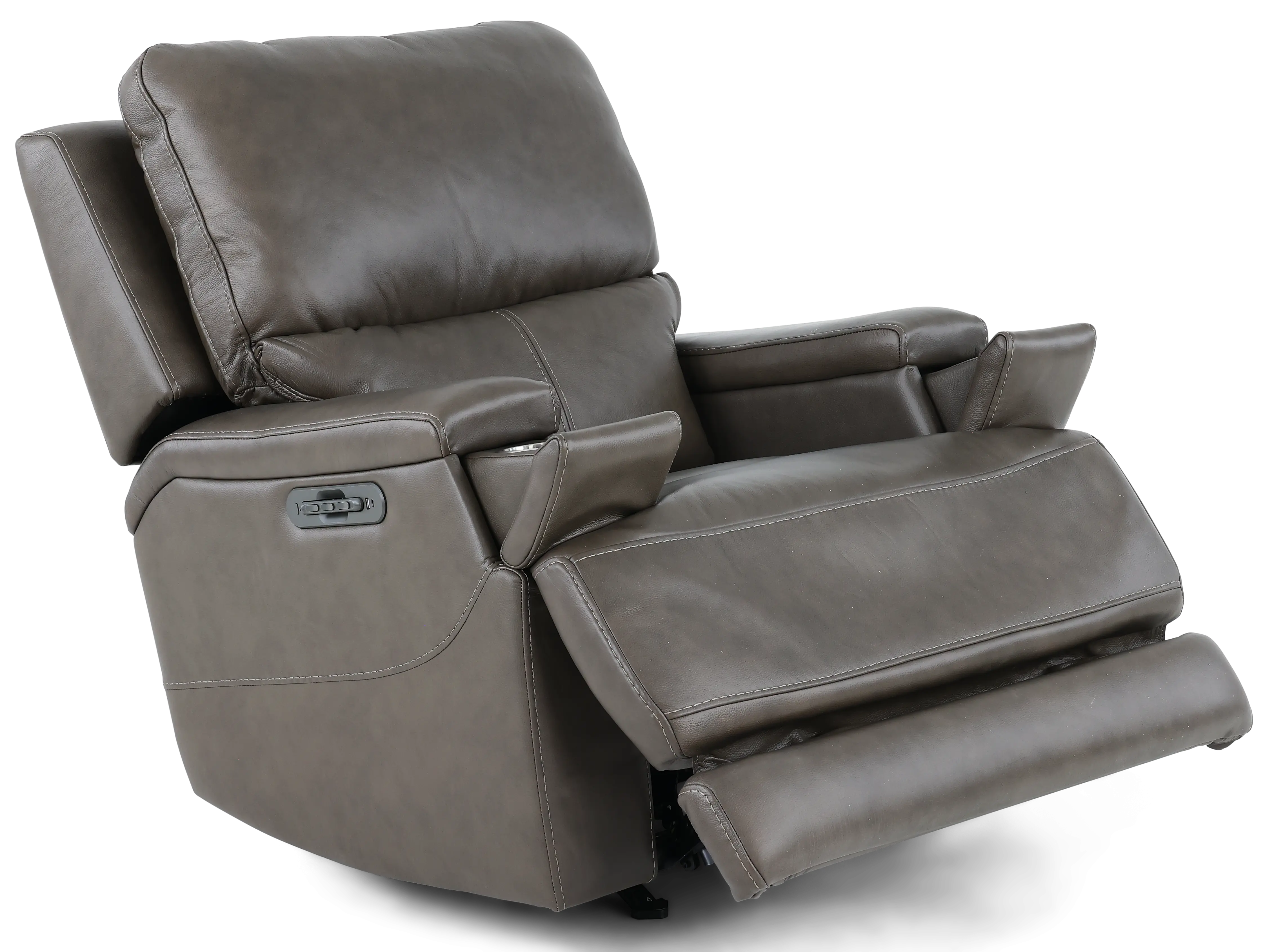 Rushton Lontra Brown Leather Power Rocker Recliner-5