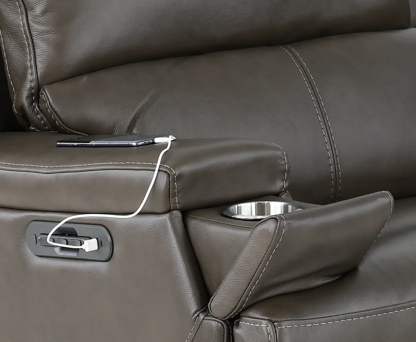 Rushton Lontra Brown Leather Power Rocker Recliner-6