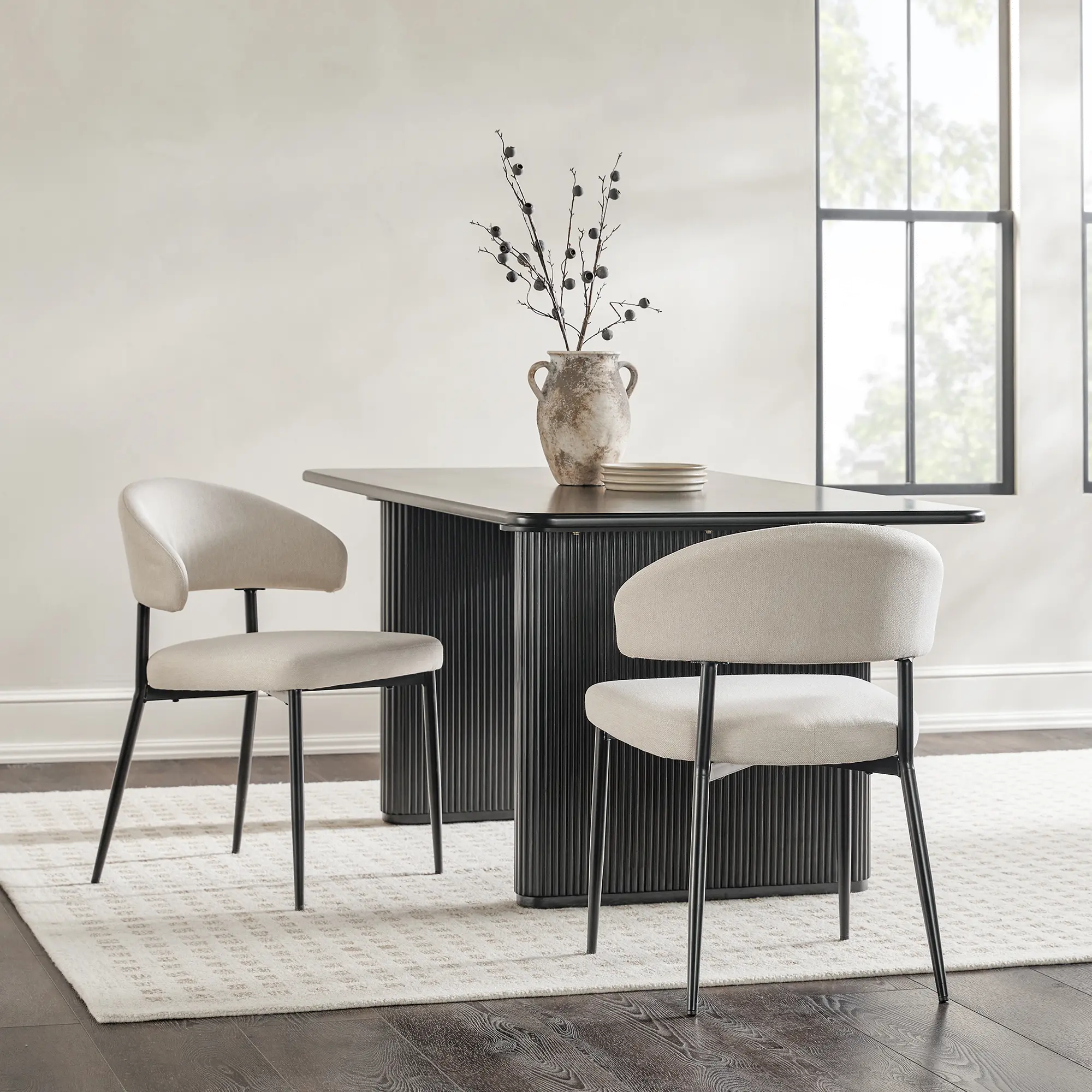 ALSD1EIV Alexis Ivory Curved Back Dining Chair - Set of 2-2
