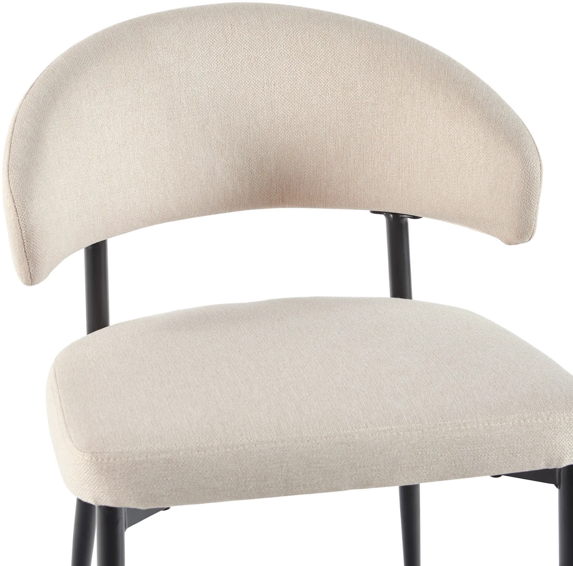 ALSD1EIV Alexis Ivory Curved Back Dining Chair - Set of 2-7