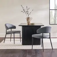 ALSD1ECL Alexis Charcoal Curved Back Dining Chair - Set of 2