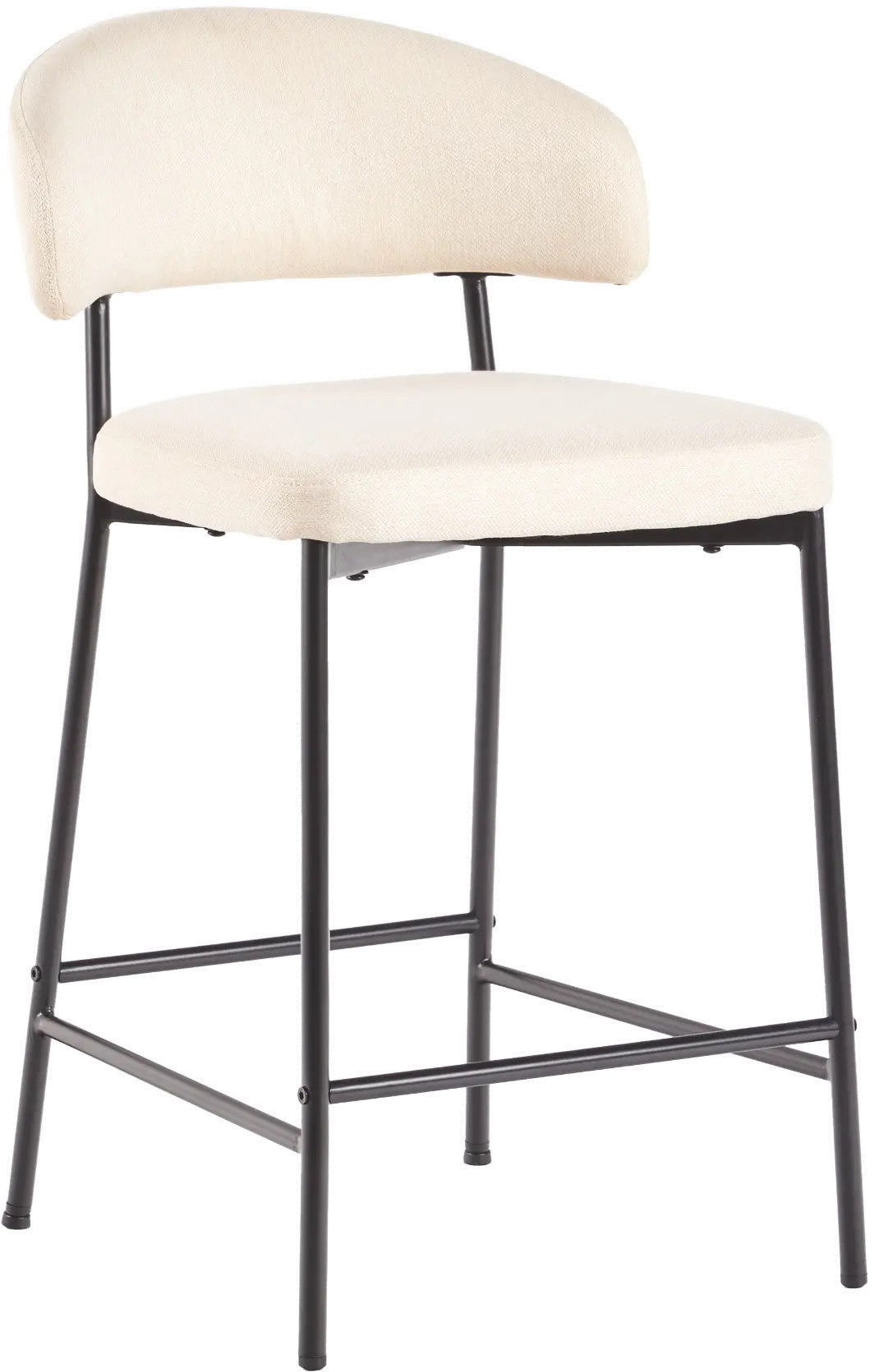 ALSD7DIV Alexis Ivory Curved Back Counter Height Stool - Set of 2-4