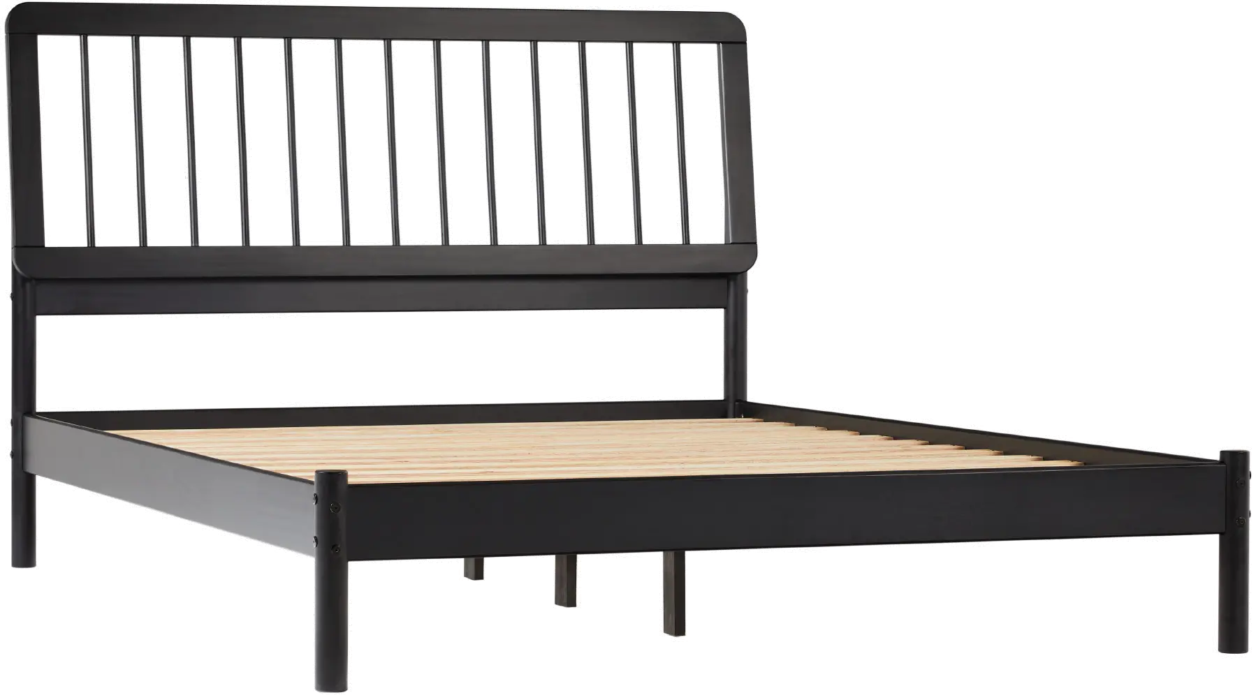 CMAB5CBL Cama Black Wood Queen Spindle Bed-3