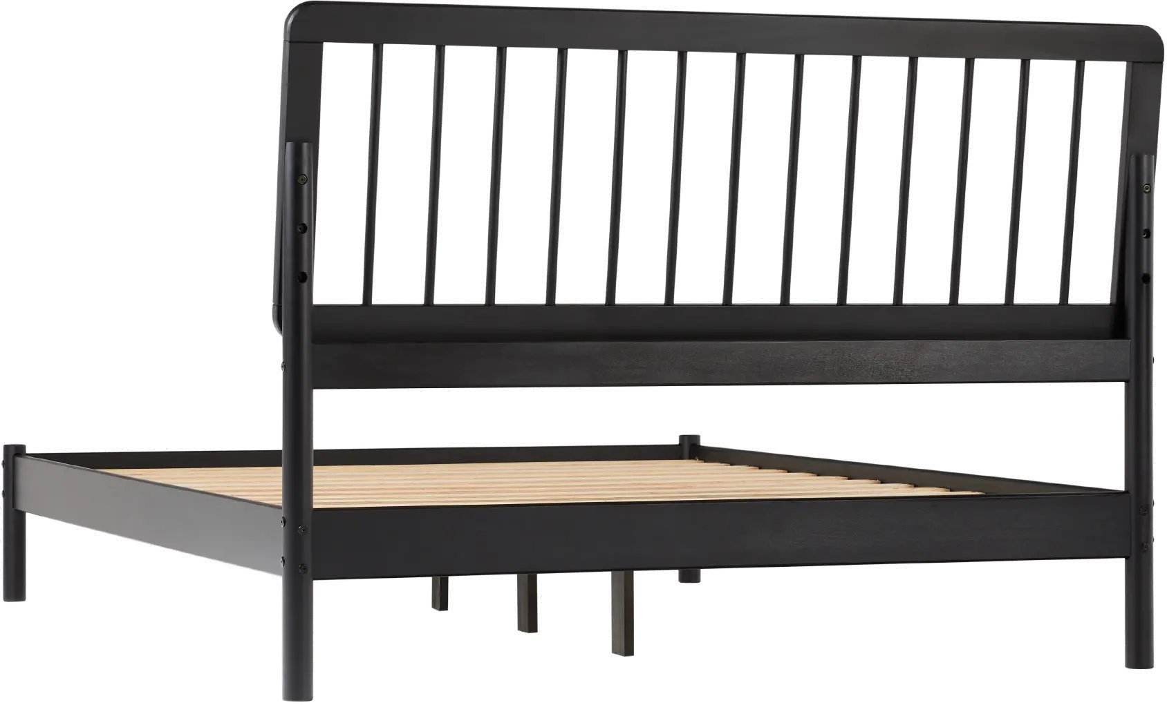 CMAB5CBL Cama Black Wood Queen Spindle Bed-4