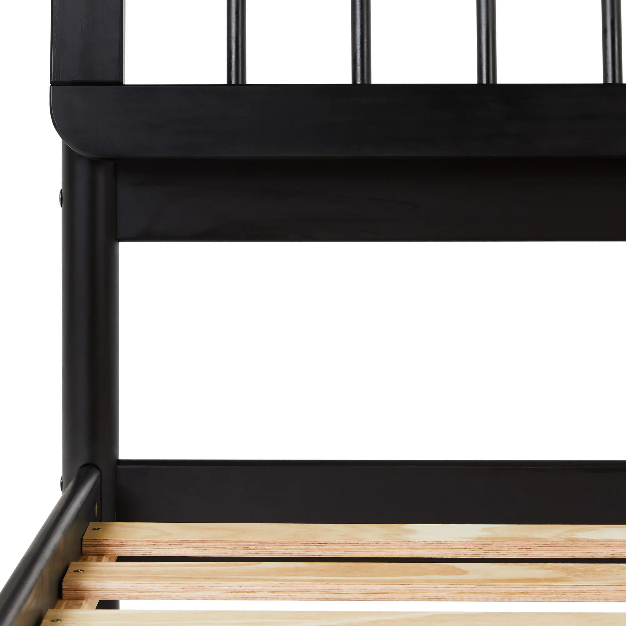 CMAB5CBL Cama Black Wood Queen Spindle Bed-5