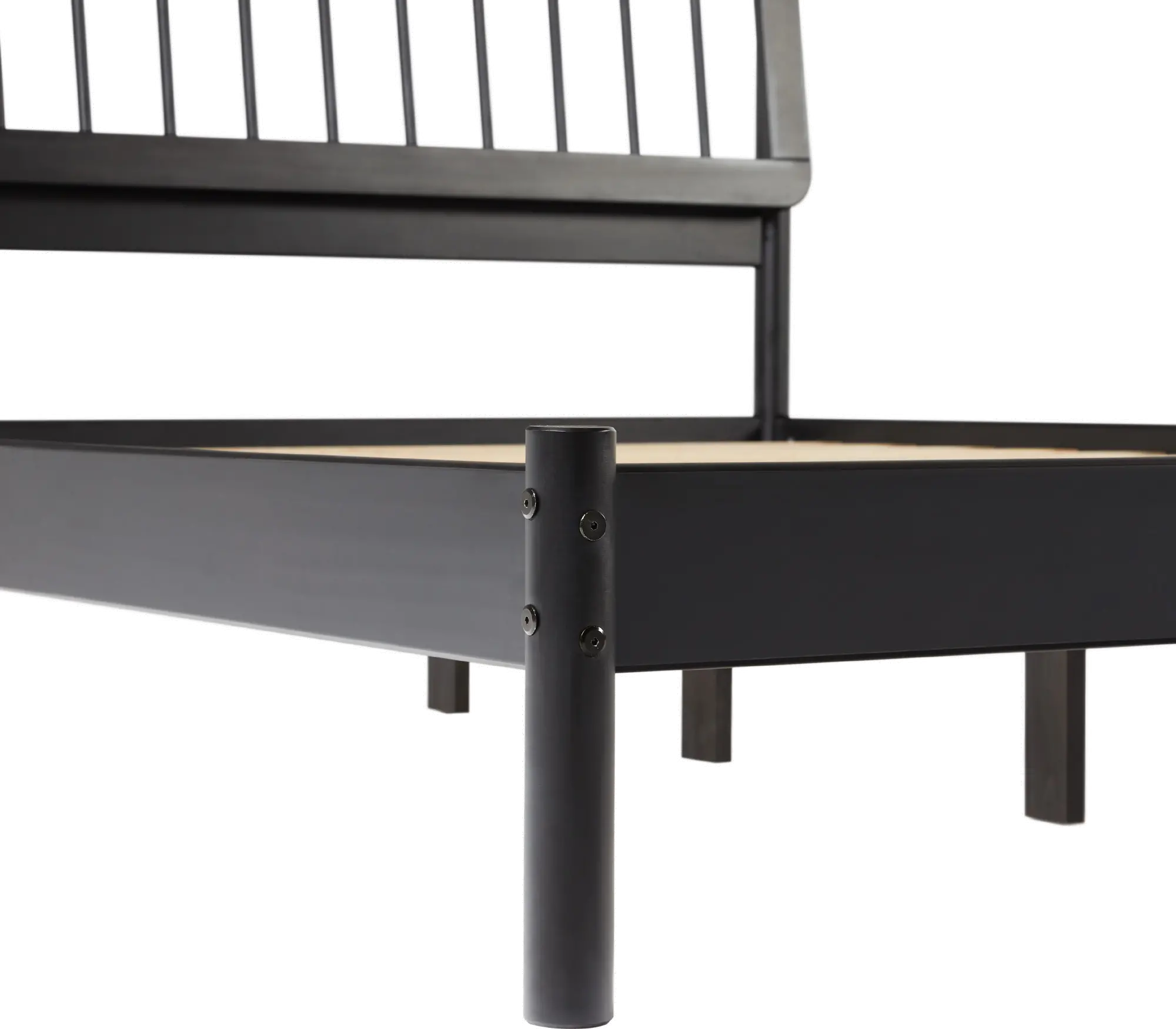 CMAB5CBL Cama Black Wood Queen Spindle Bed-7