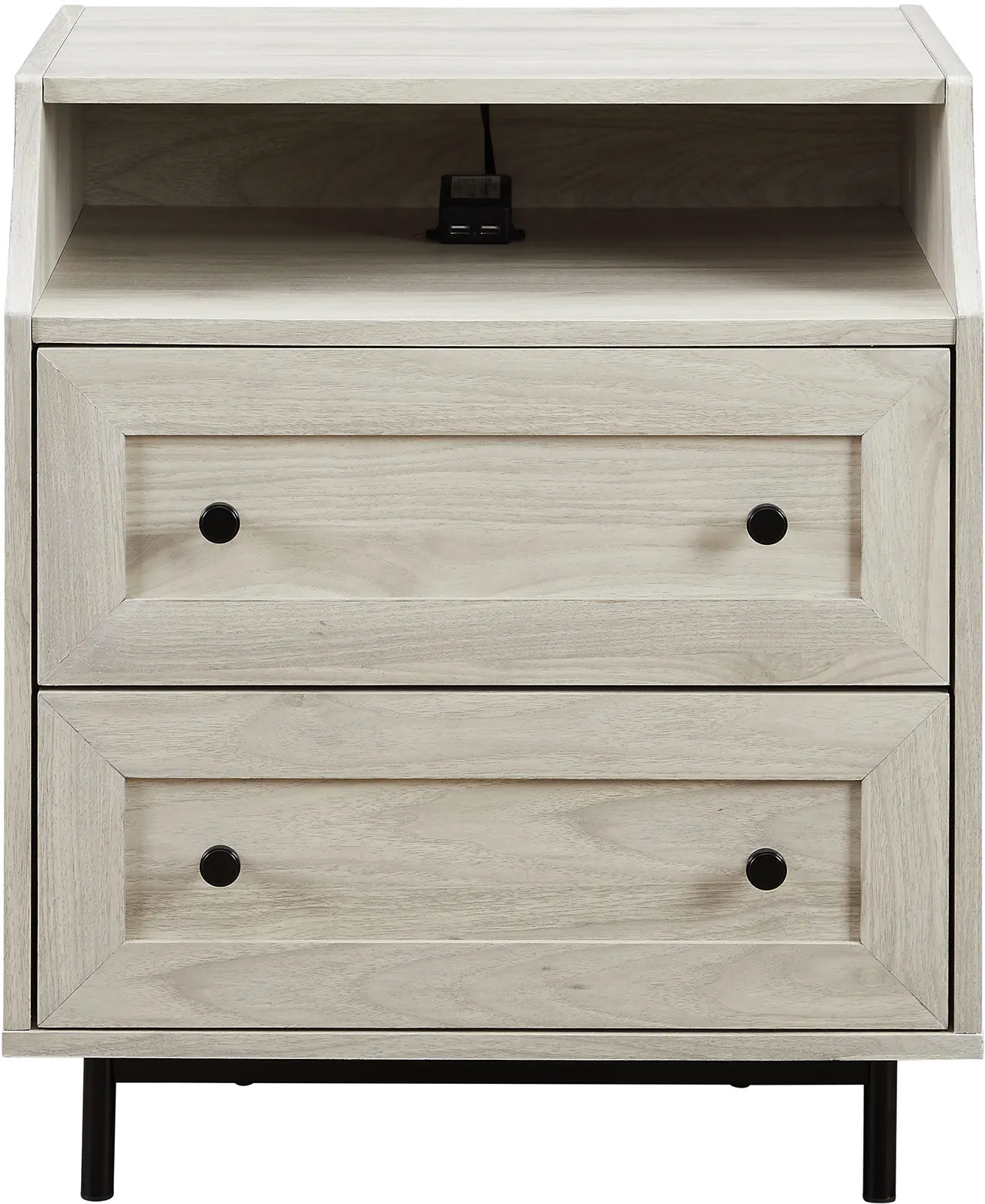 AF22WL2DRSTBH Welsh Birch Open Top End Table with USB-4
