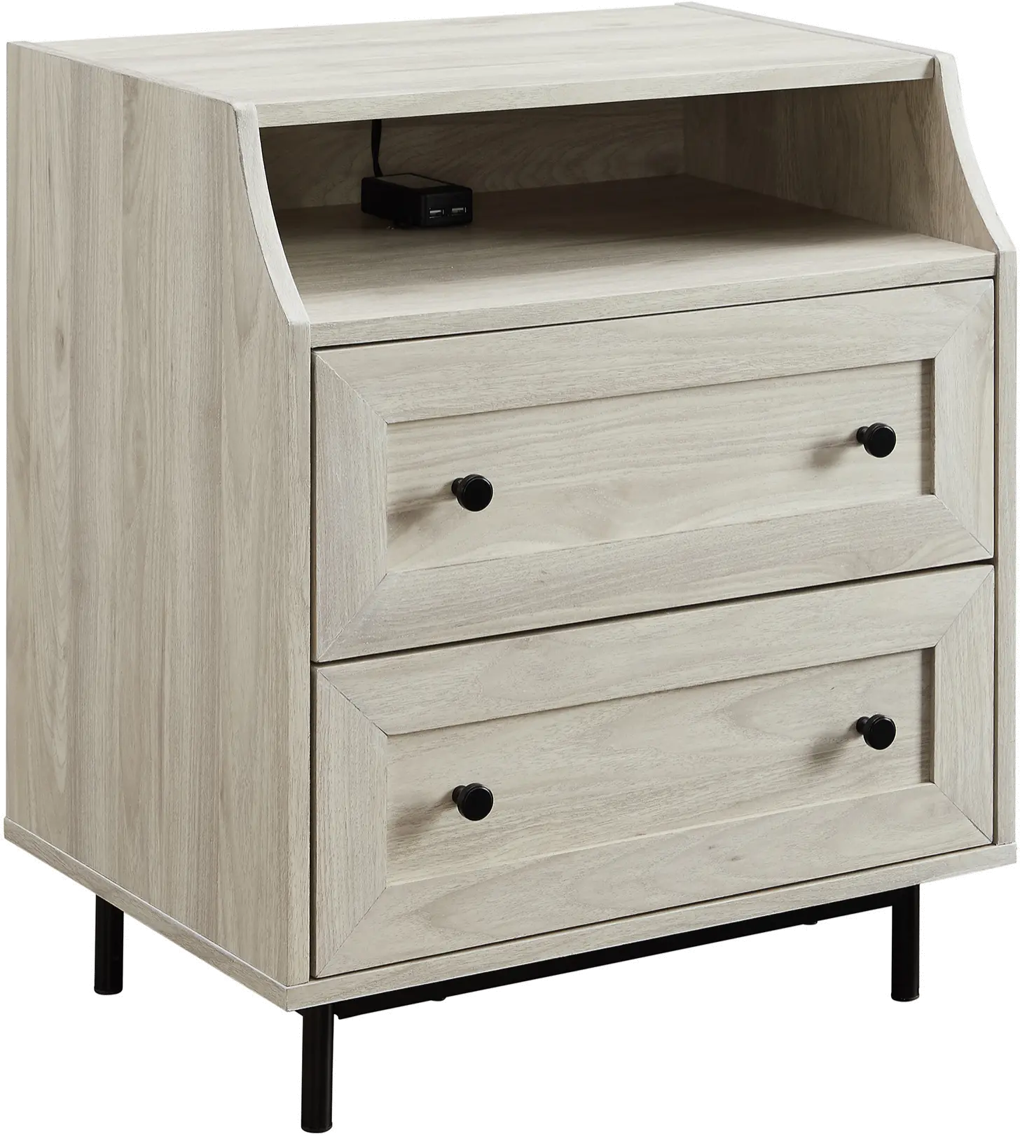 AF22WL2DRSTBH Welsh Birch Open Top End Table with USB-5