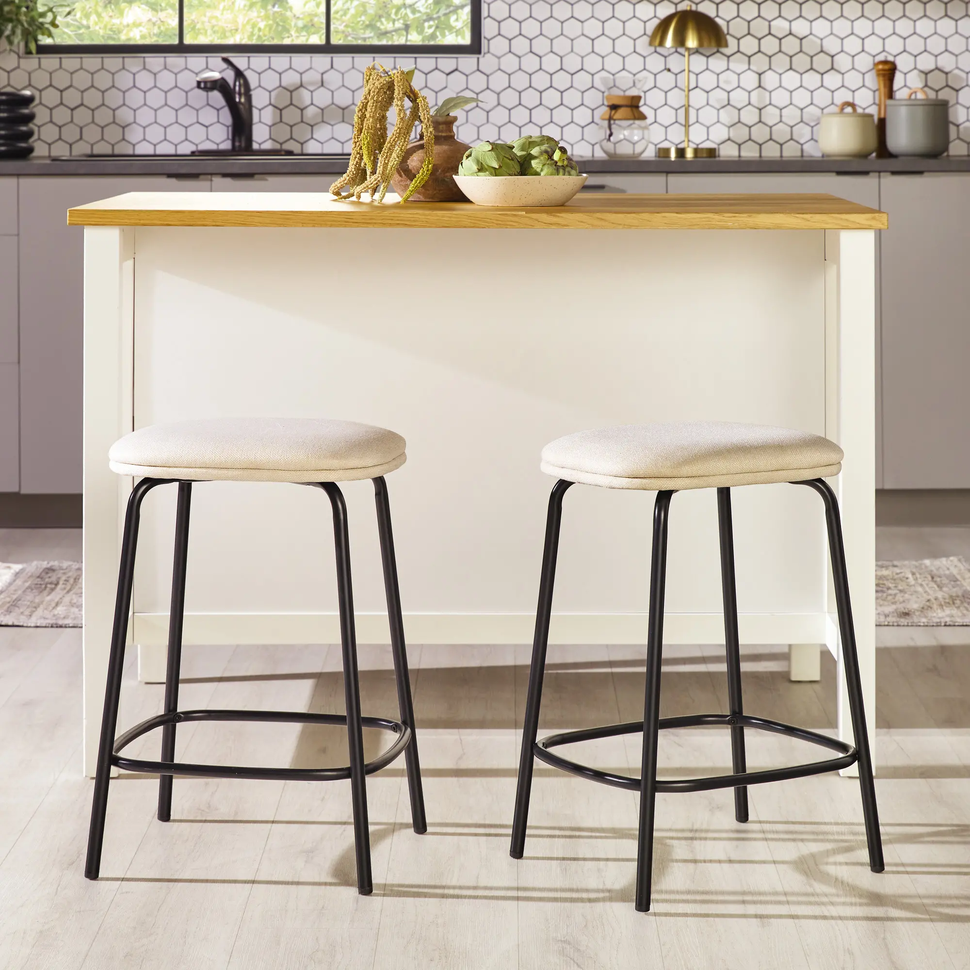 MUTD7DIV Mull Ivory Upholstered Counter Height Stool - Set of 2-2