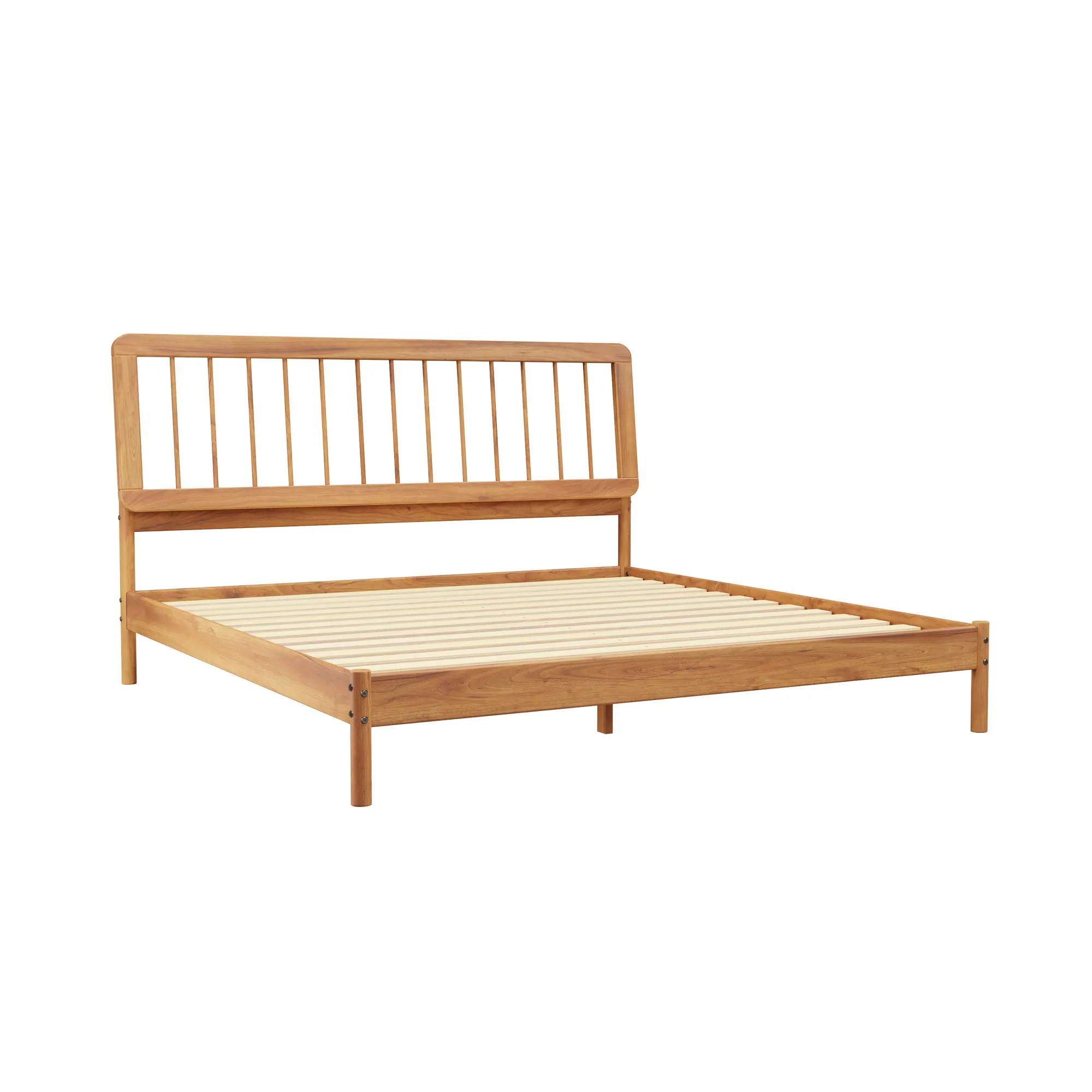 CMAB8BCA Cama Caramel Wood King Spindle Bed-3
