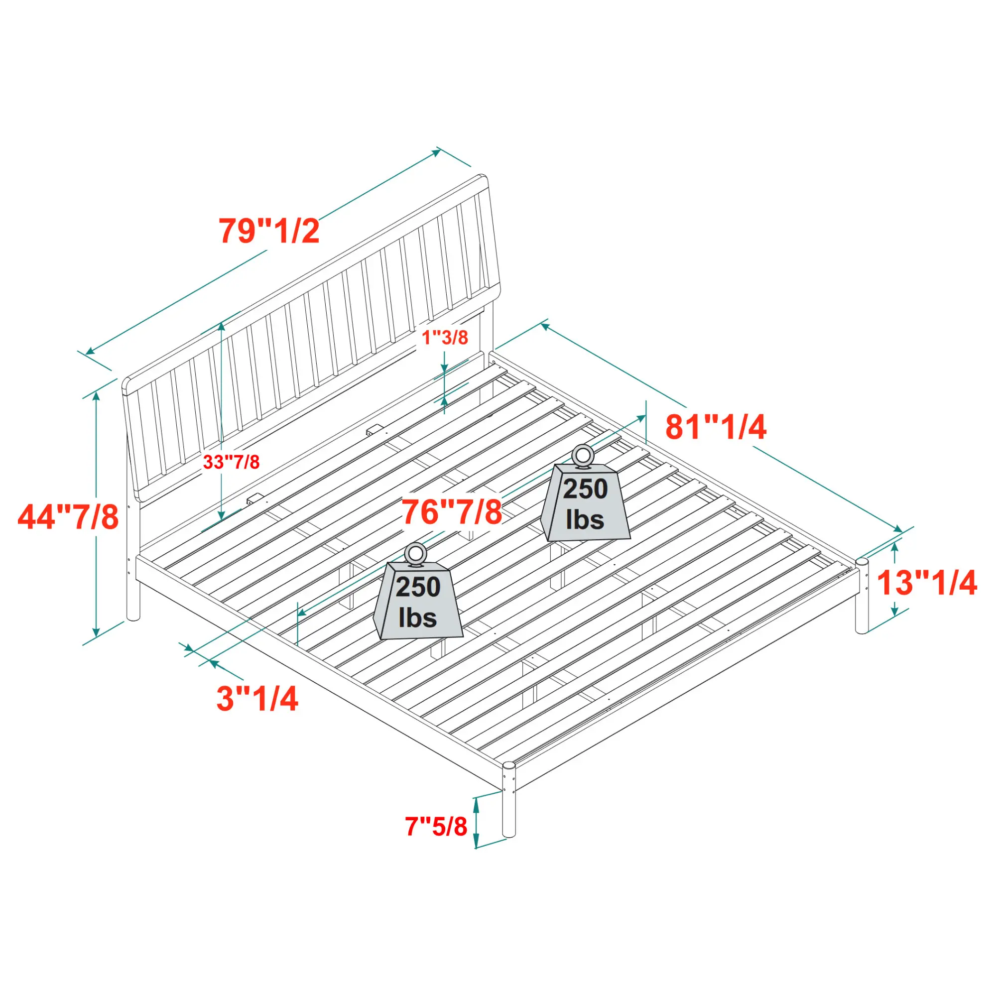 CMAB8BCA Cama Caramel Wood King Spindle Bed-8