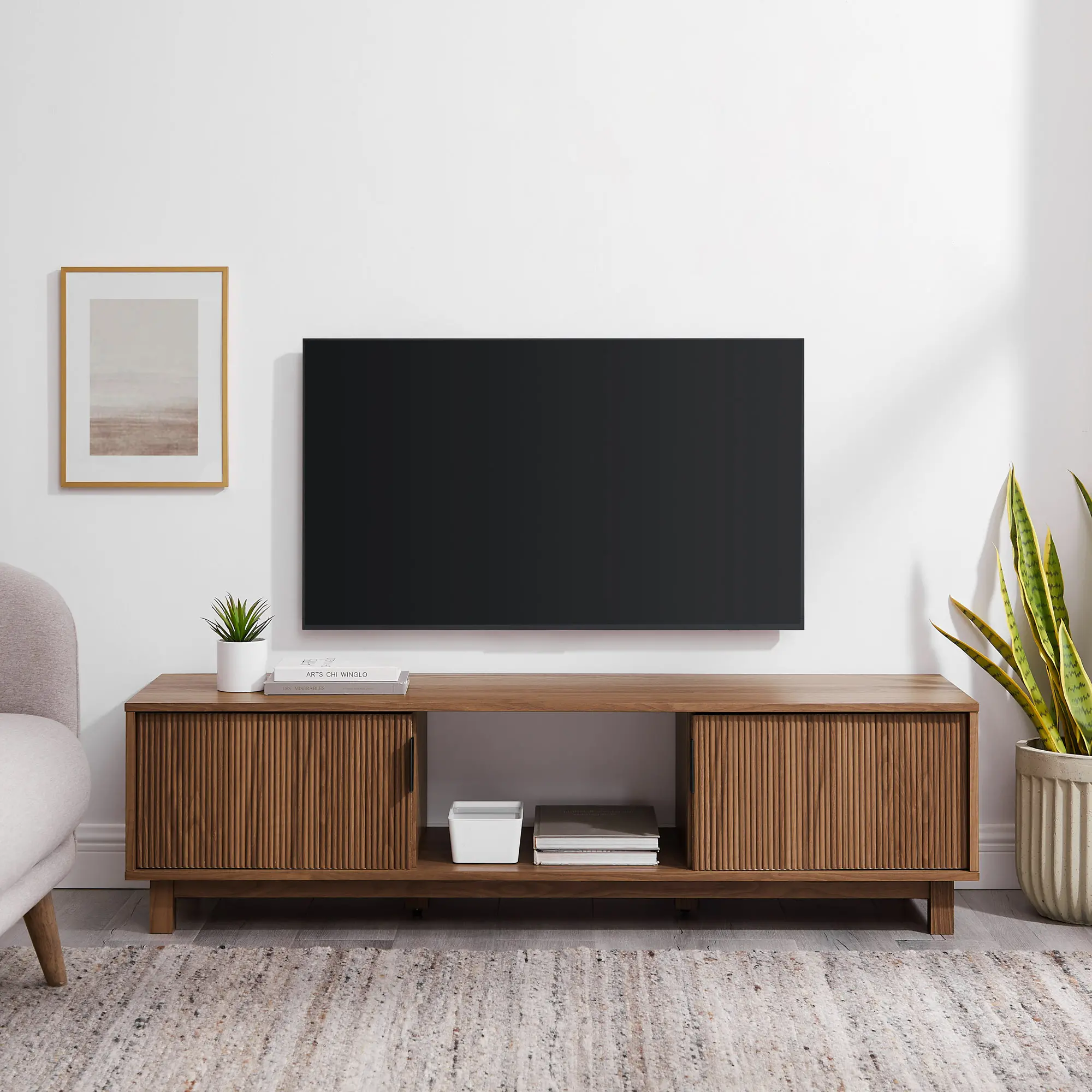 ARUM2FMO Arundo 58  2 Door Mocha TV Stand-2