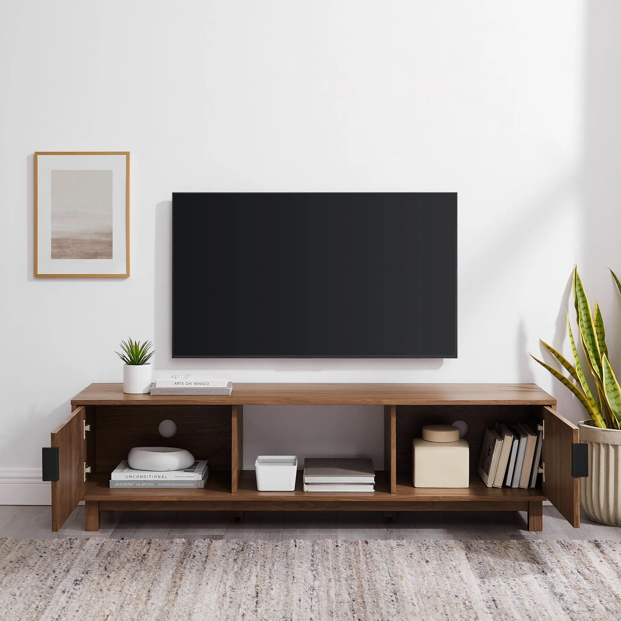 ARUM2FMO Arundo 58  2 Door Mocha TV Stand-3