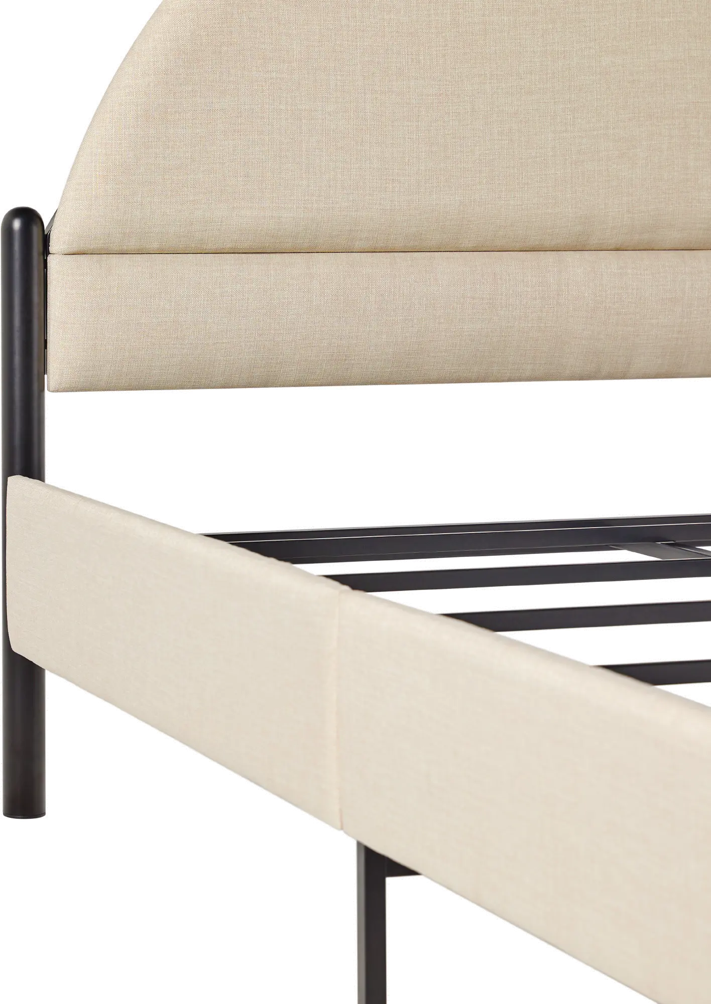 GASB5COM Gastonia Queen Beige Upholstered Bed with Arched Headboard-6
